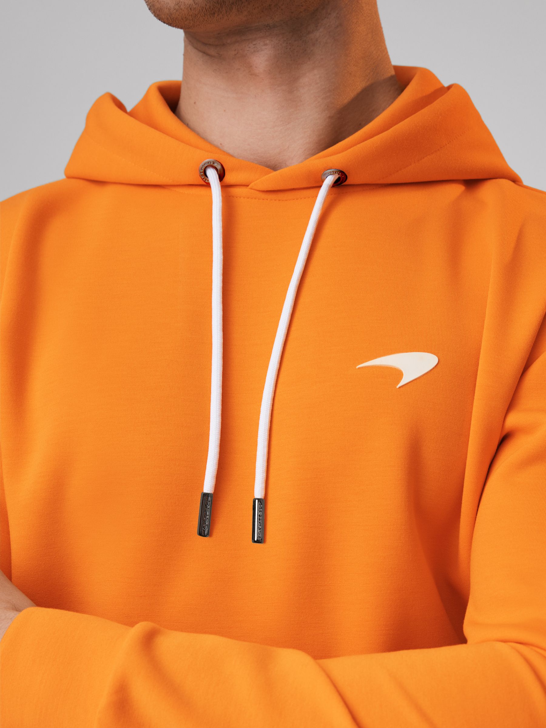 McLaren F1 Interlock Jersey Hoodie in Papaya