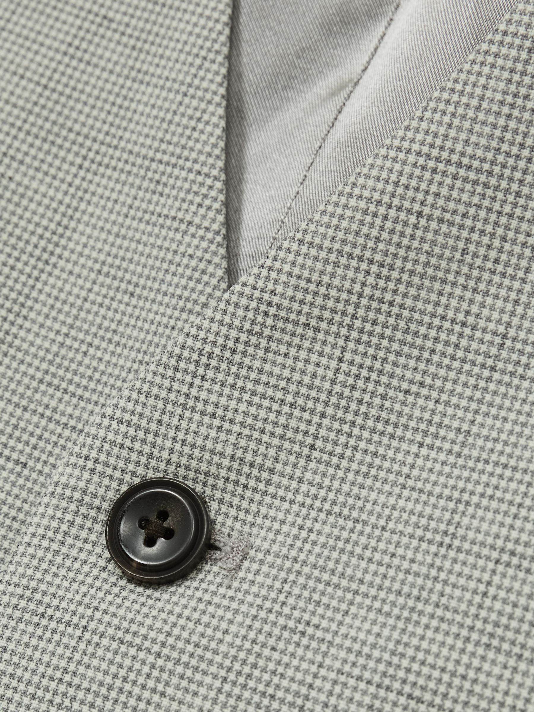 Puppytooth-Check Suit Waistcoat Wool-Blend in Grey