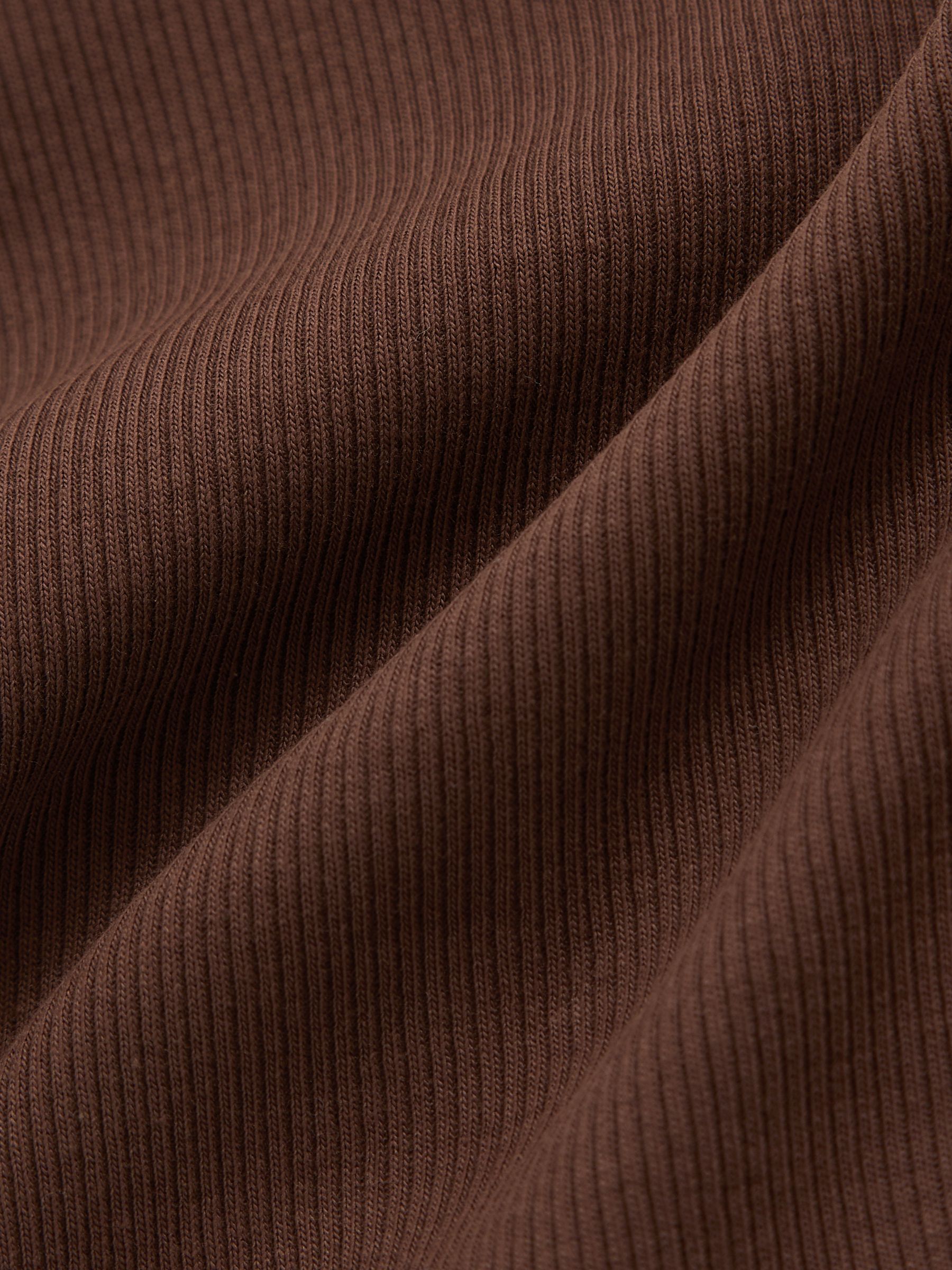 13-14 yrs Stretch-Cotton Ribbed Vest in Chocolate