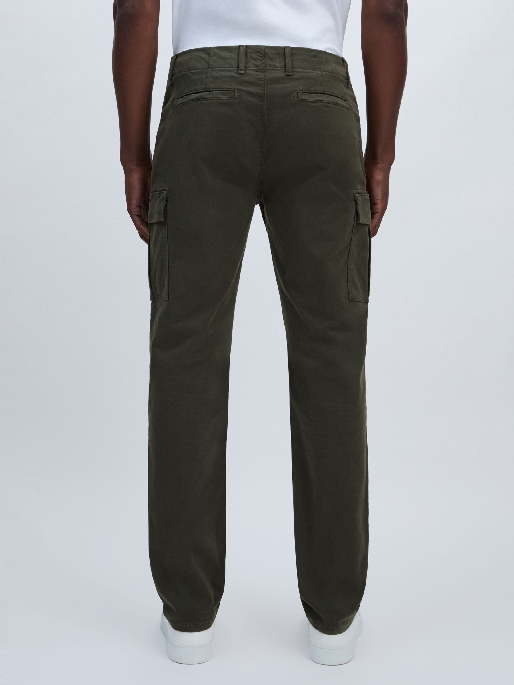 Paige Stretch-Cotton Slim Cargo Trousers in Khaki
