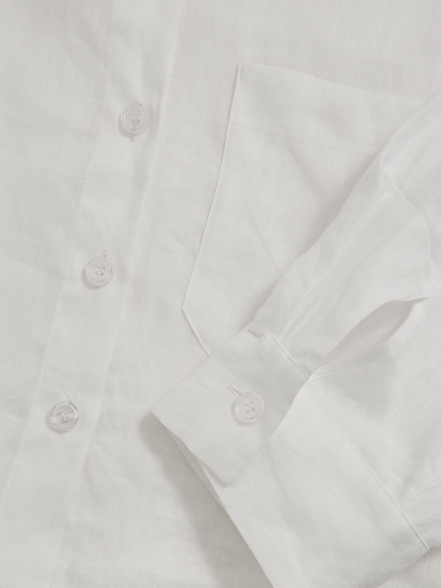 Oversize Linen Cropped Shirt in White