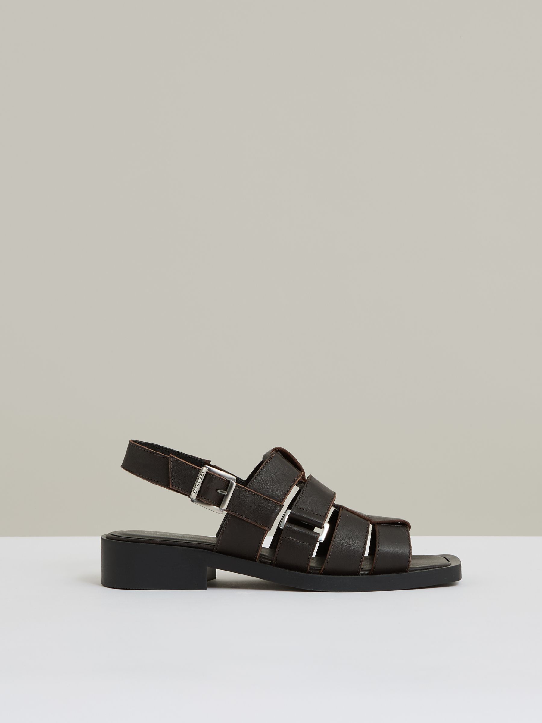 Leather Fisherman Sandals in Chocolate