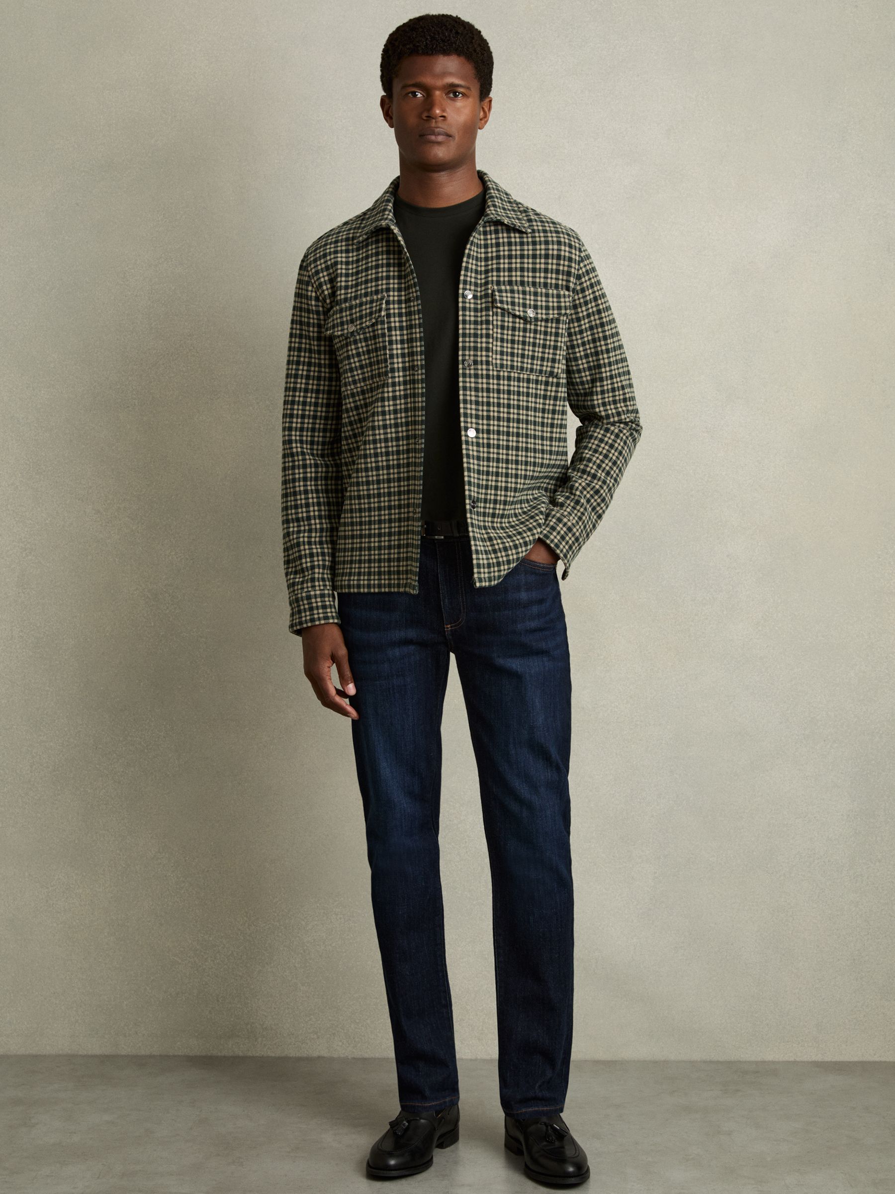 Cotton Crew Neck T-Shirt in Oxidised Green