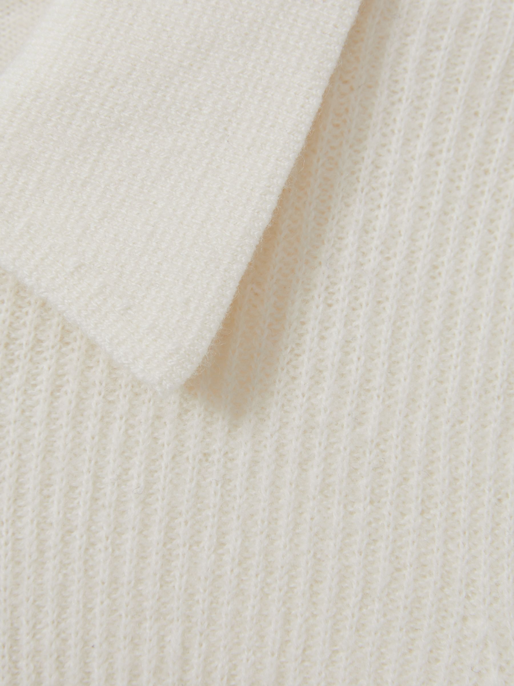 9-13 yrs Merino Wool Quarter Zip Polo Shirt in Off White