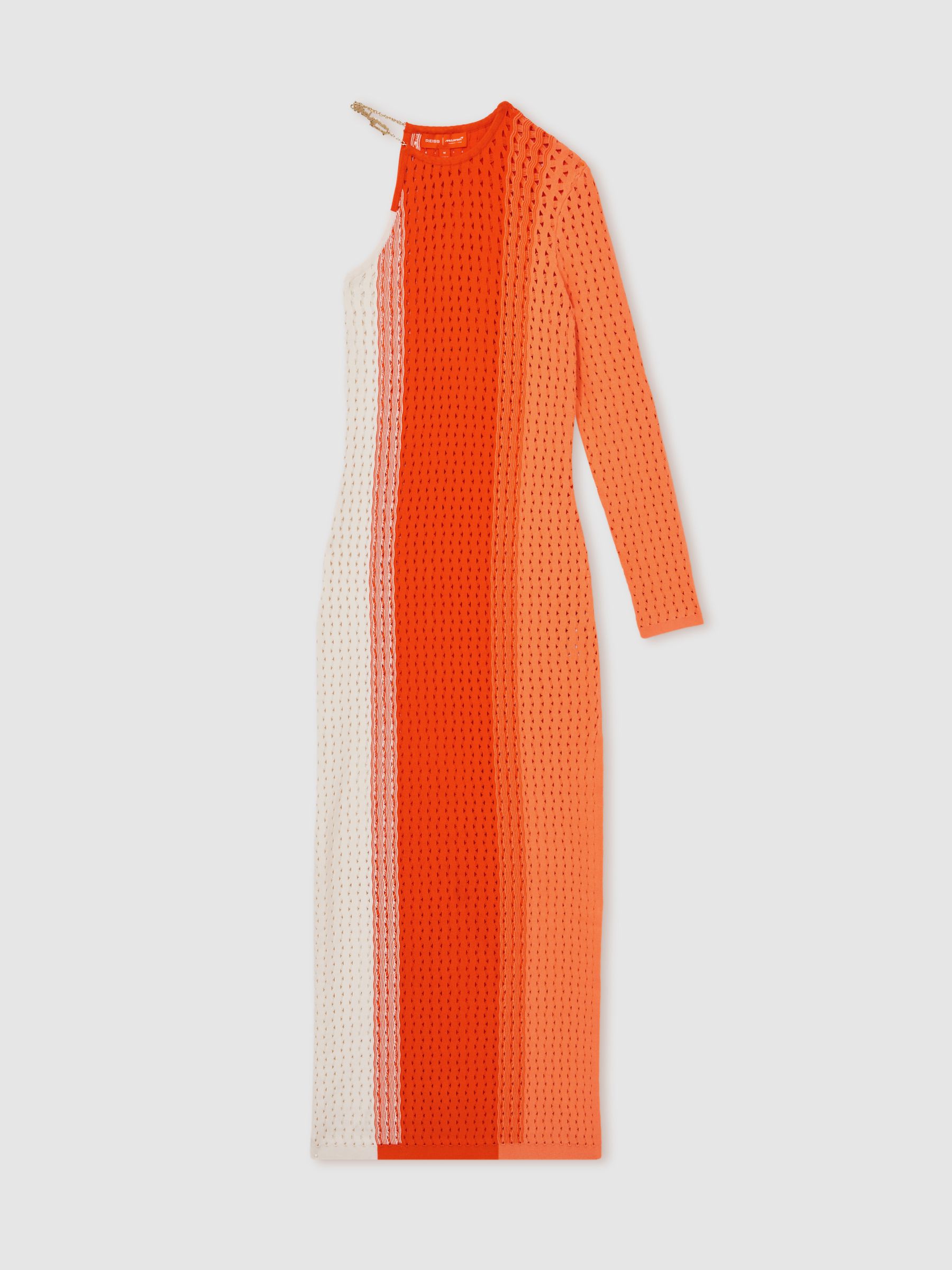 McLaren F1 Team One-Sleeve Knit Dress in Papaya Orange