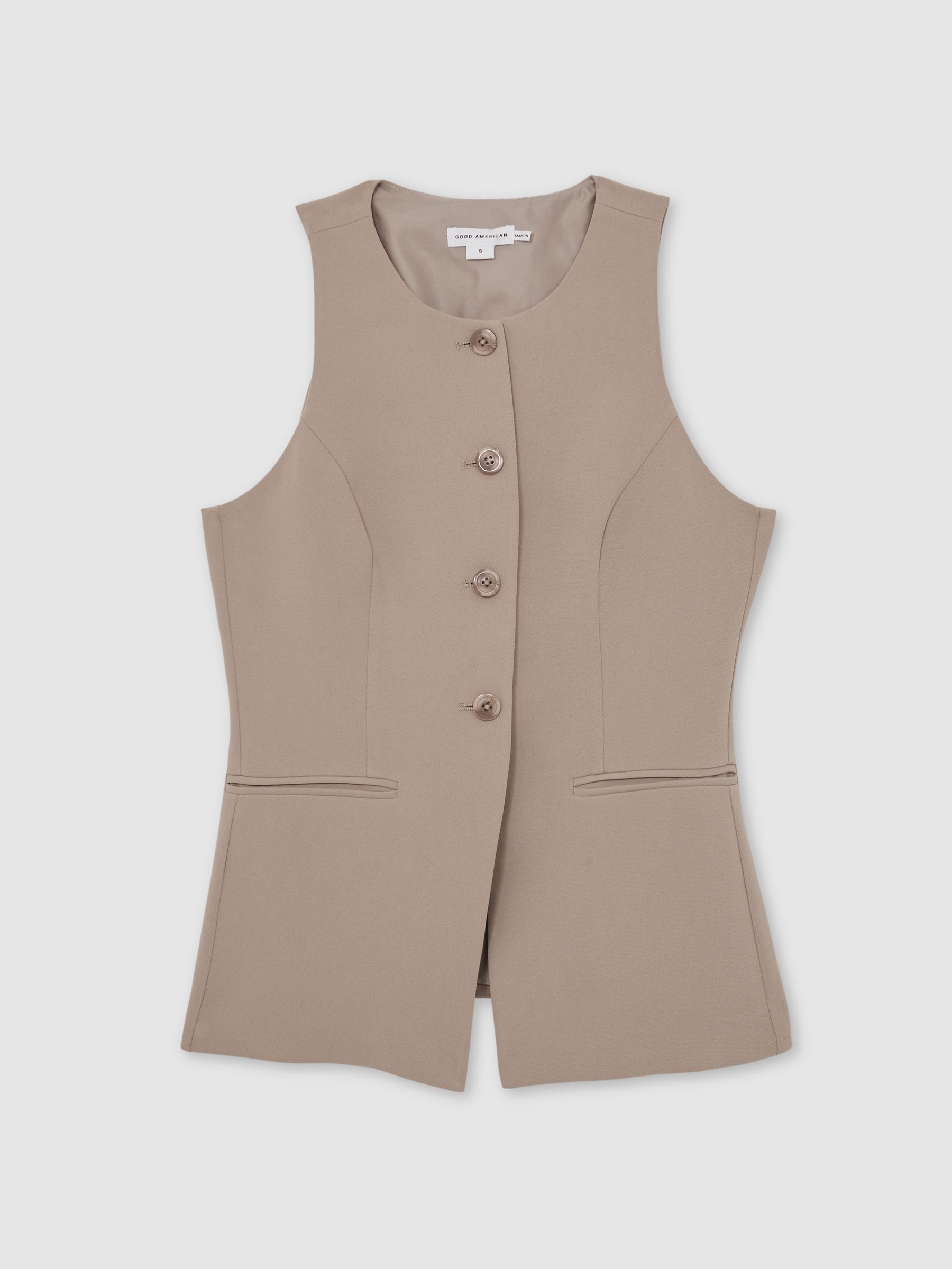 Good American Tailored Vest in Beige