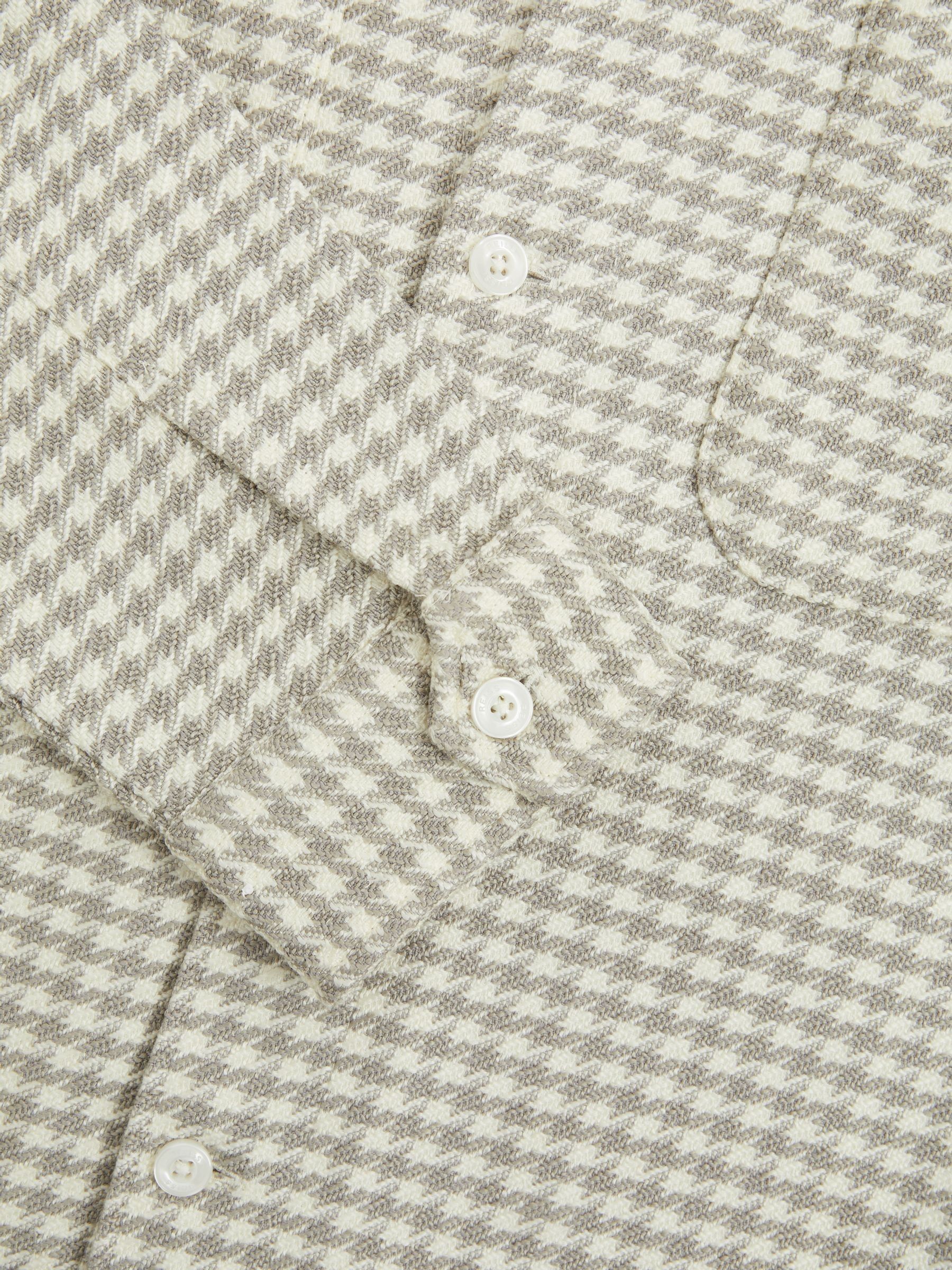 Dogtooth Twill Overshirt in Grey/White