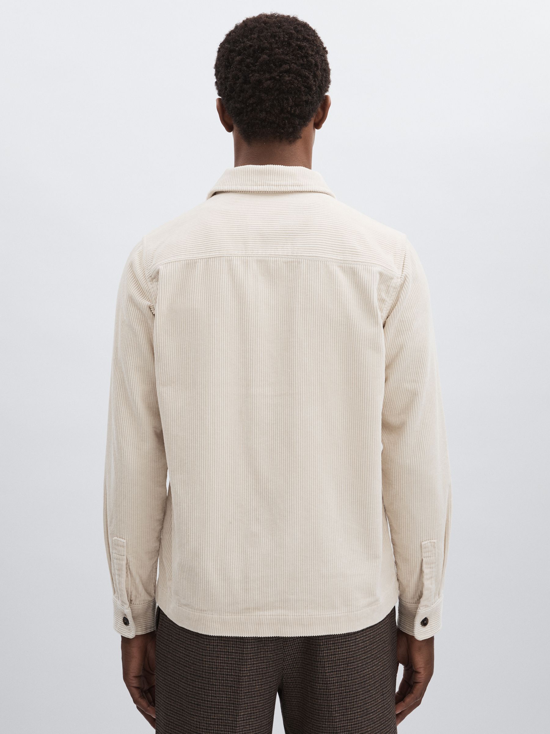 Les Deux Cotton Corduroy Overshirt in Ivory