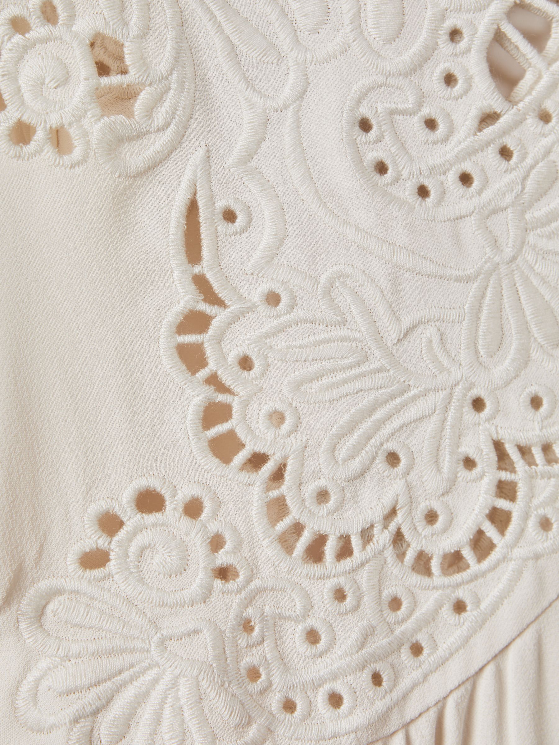 Lace Cut-Out Blouse in Cream