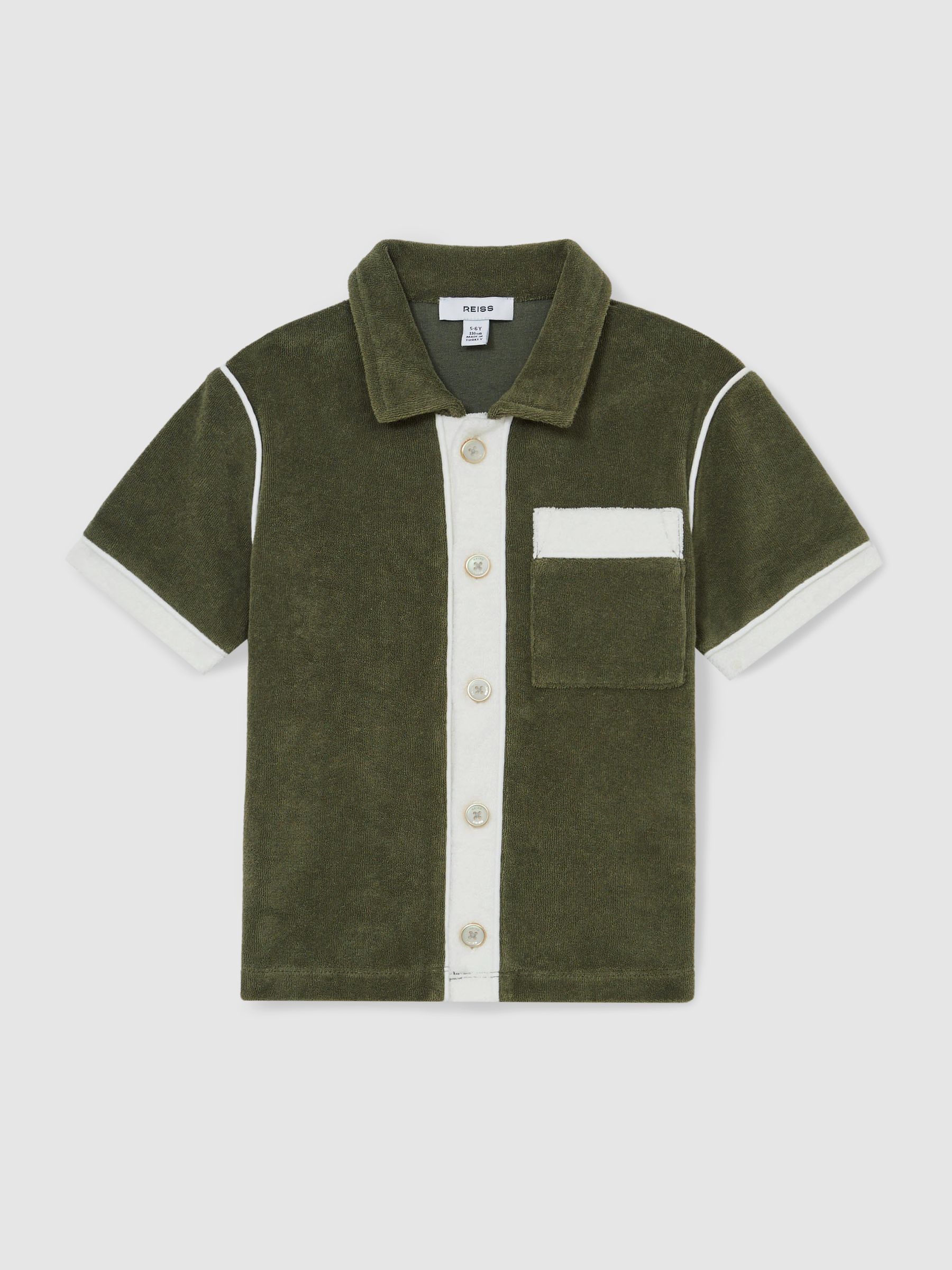 3-9 yrs Velour Colour-Block Shirt in Green Multi