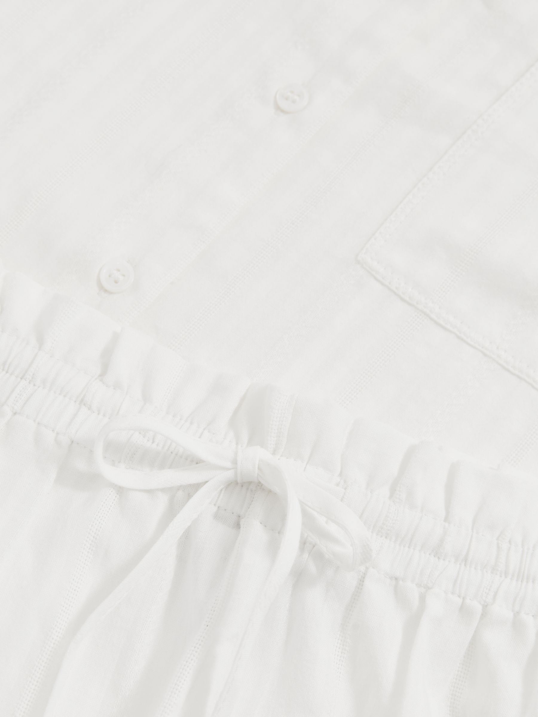 Cotton Pointelle Shirt and Shorts Set in White