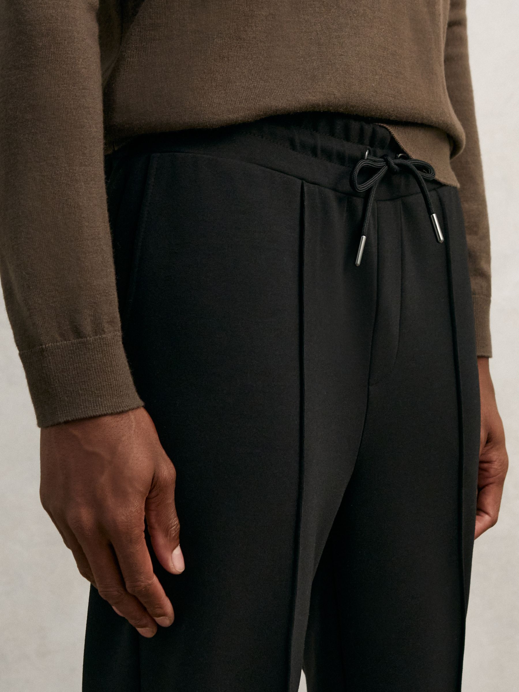 Stretch Jersey Tailored Joggers in Black