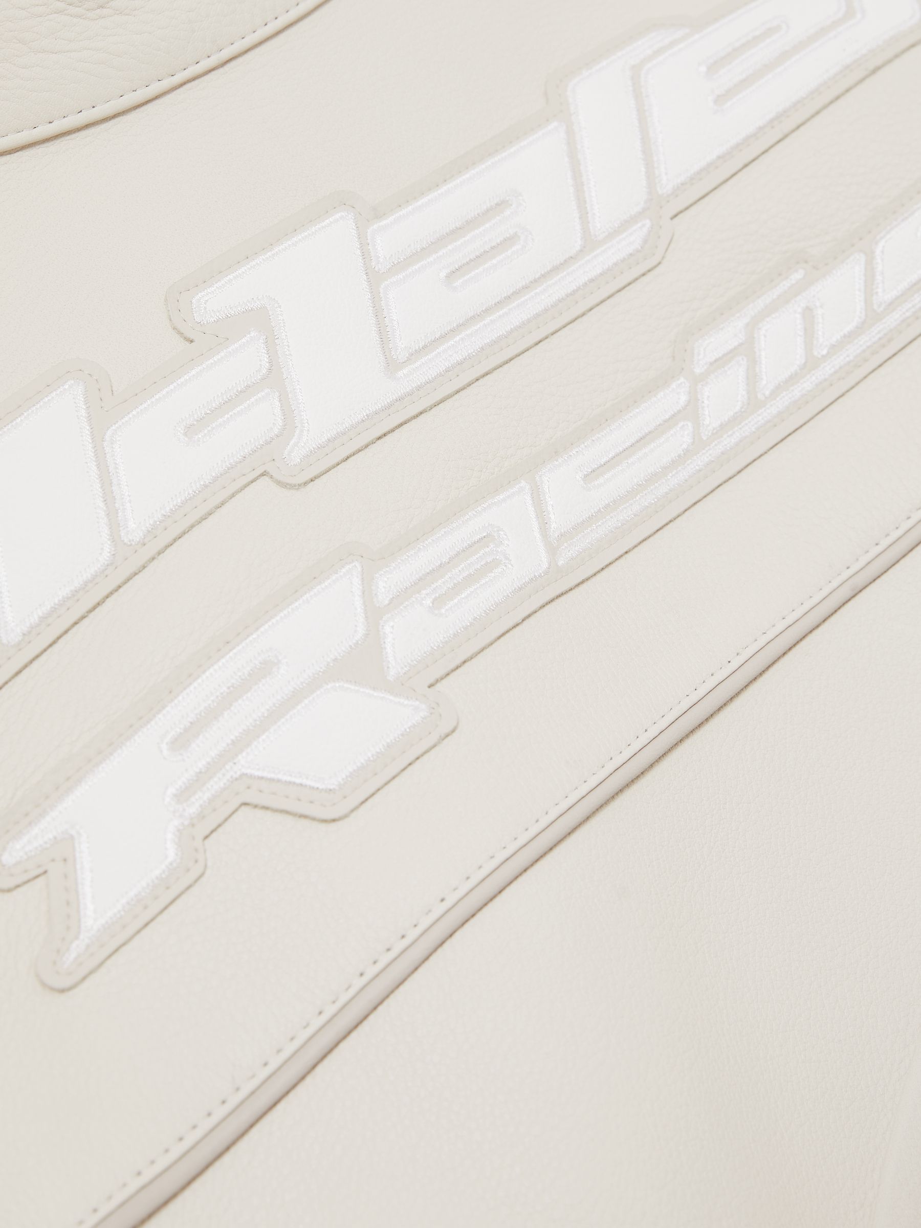 McLaren F1 Team Leather Biker Jacket in Off White