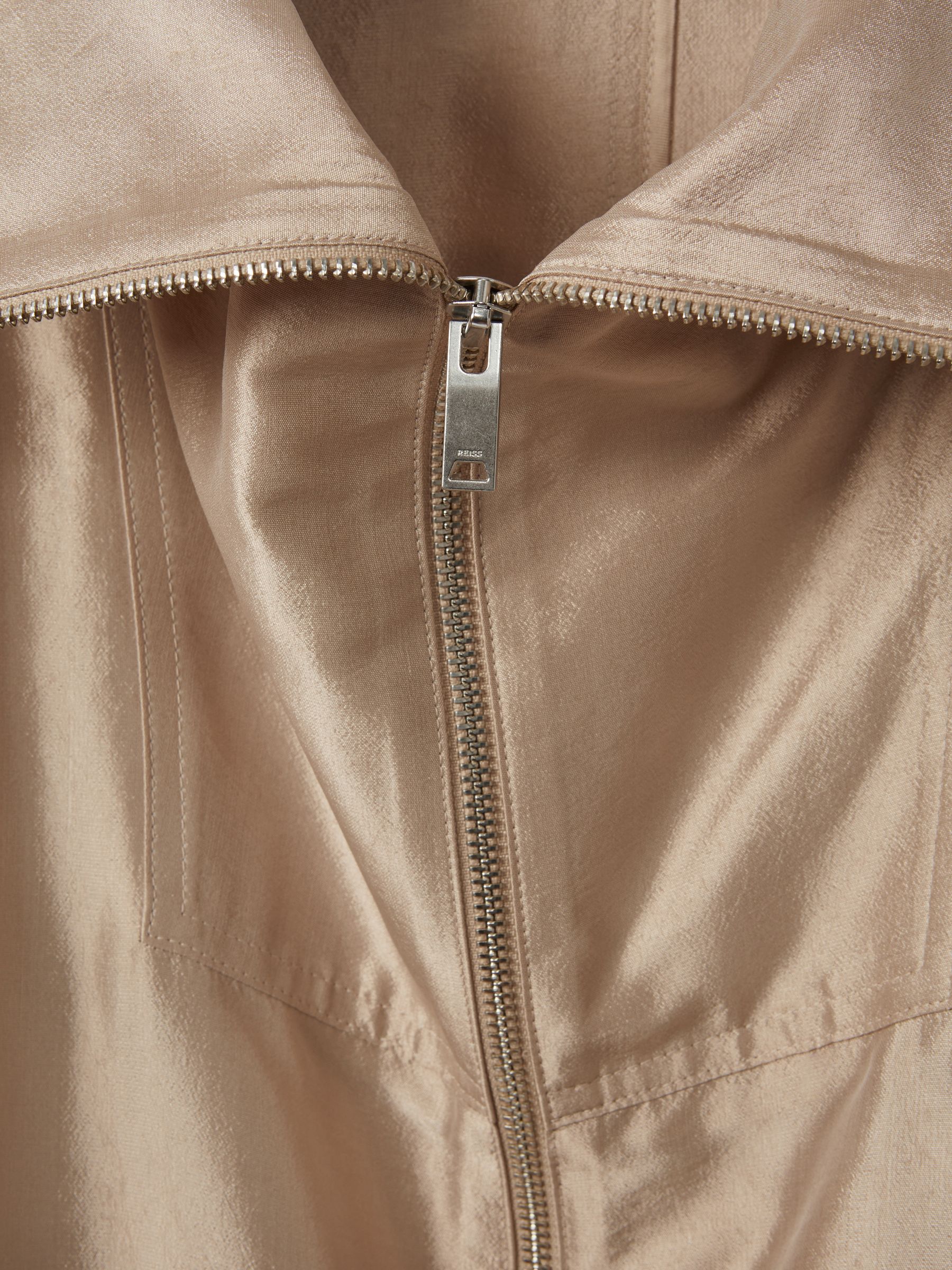 Atelier Zip-Through Jacket with Silk in Champagne