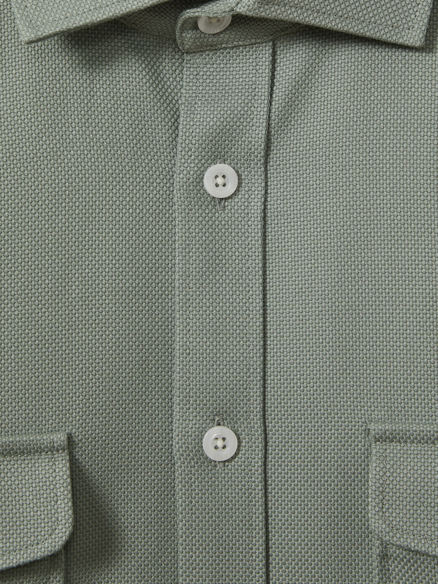 Cotton Canvas Overshirt in Sage Green
