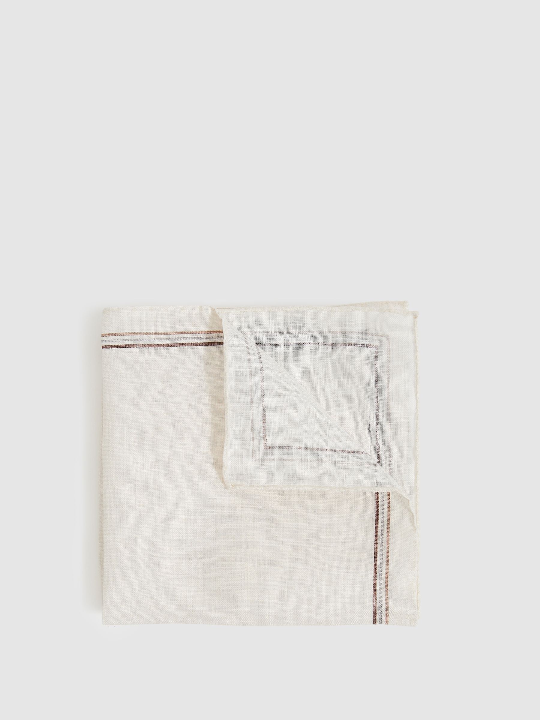 Linen Pocket Square in Ecru