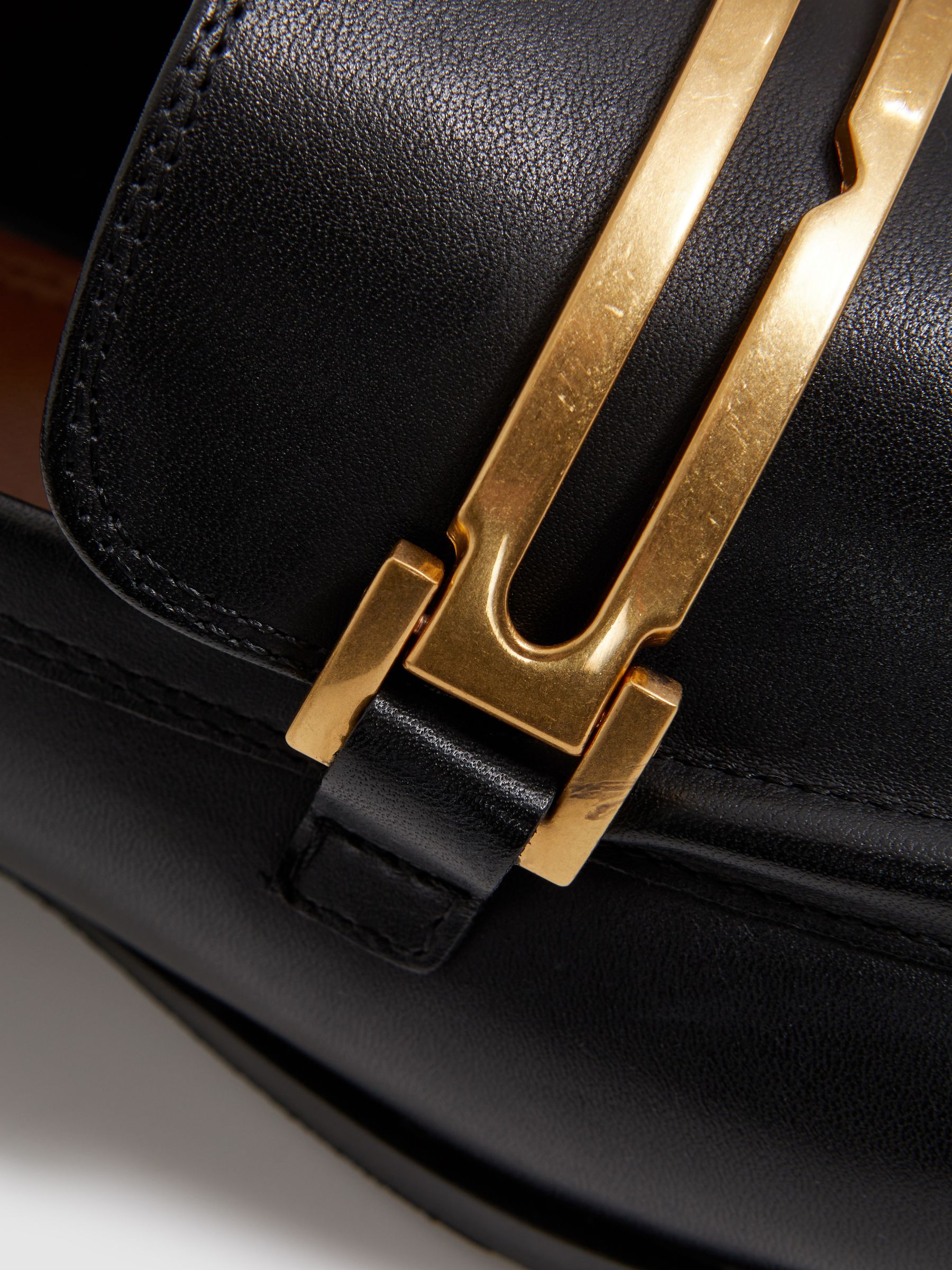 Leather Rounded Loafers in Black