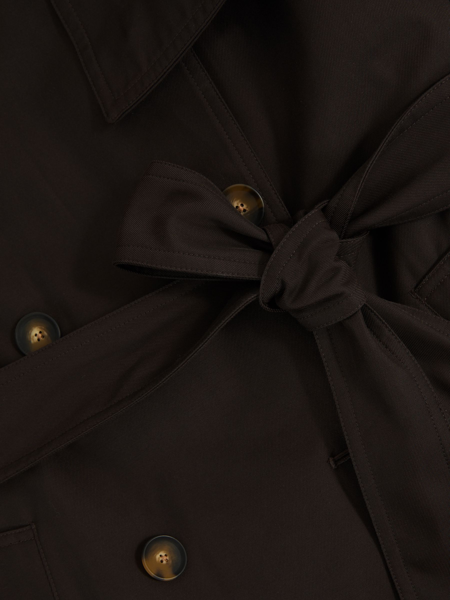 Petite Hooded Insert Trench Coat in Chocolate Brown