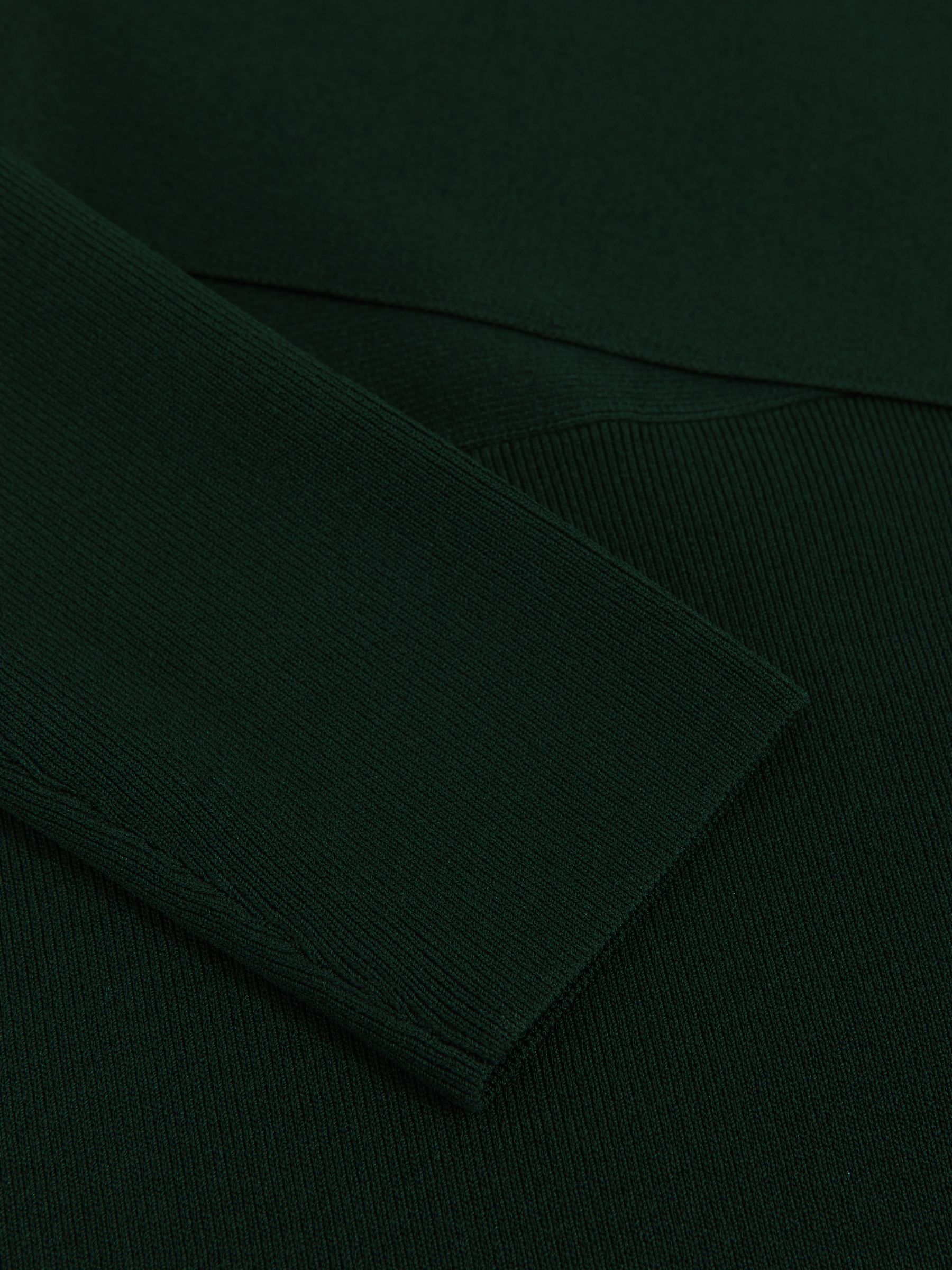 Knitted Wrap-Front Midi Dress in Green