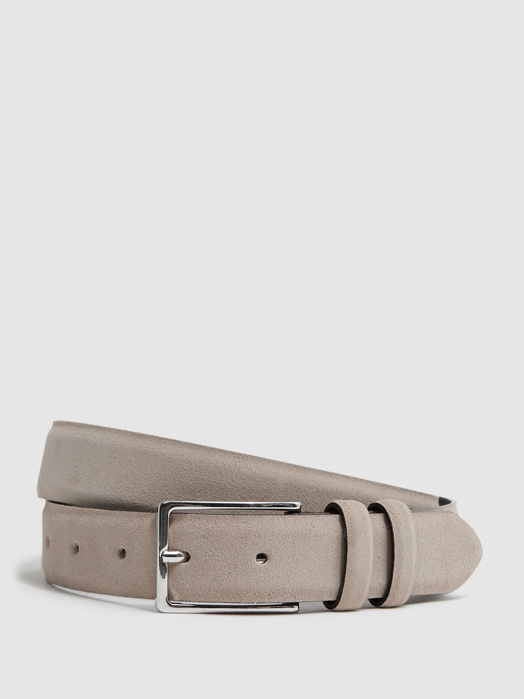 Suede Belt in Stone