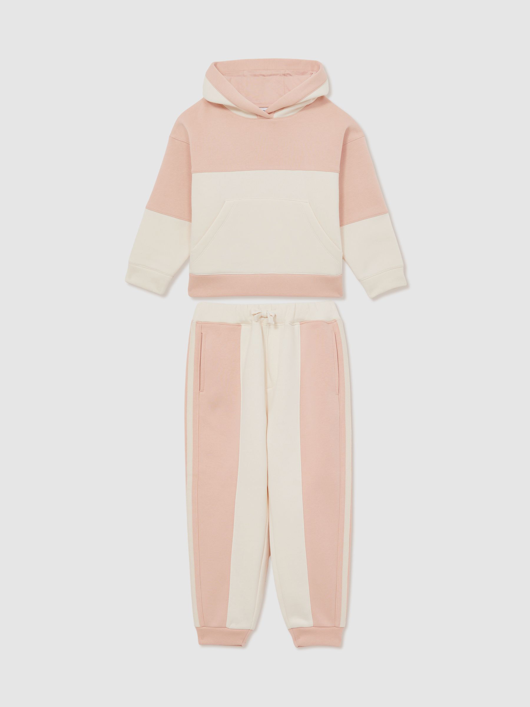 4-9 yrs Colour-Block Hoodie And Joggers Set in Pink