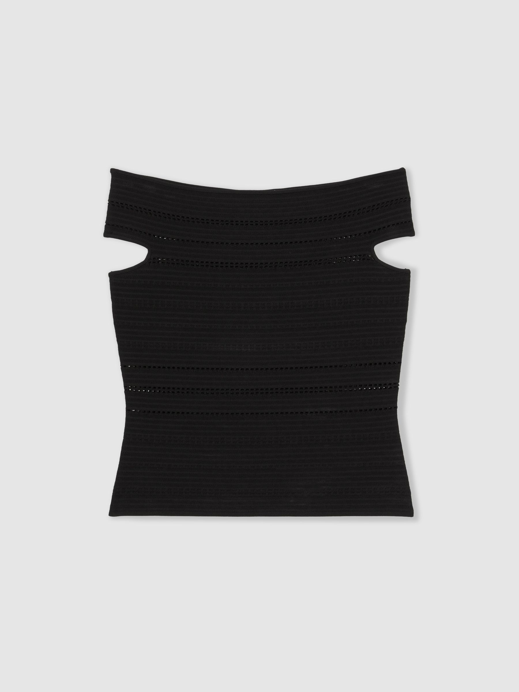 Bardot Open Knit Top in Black