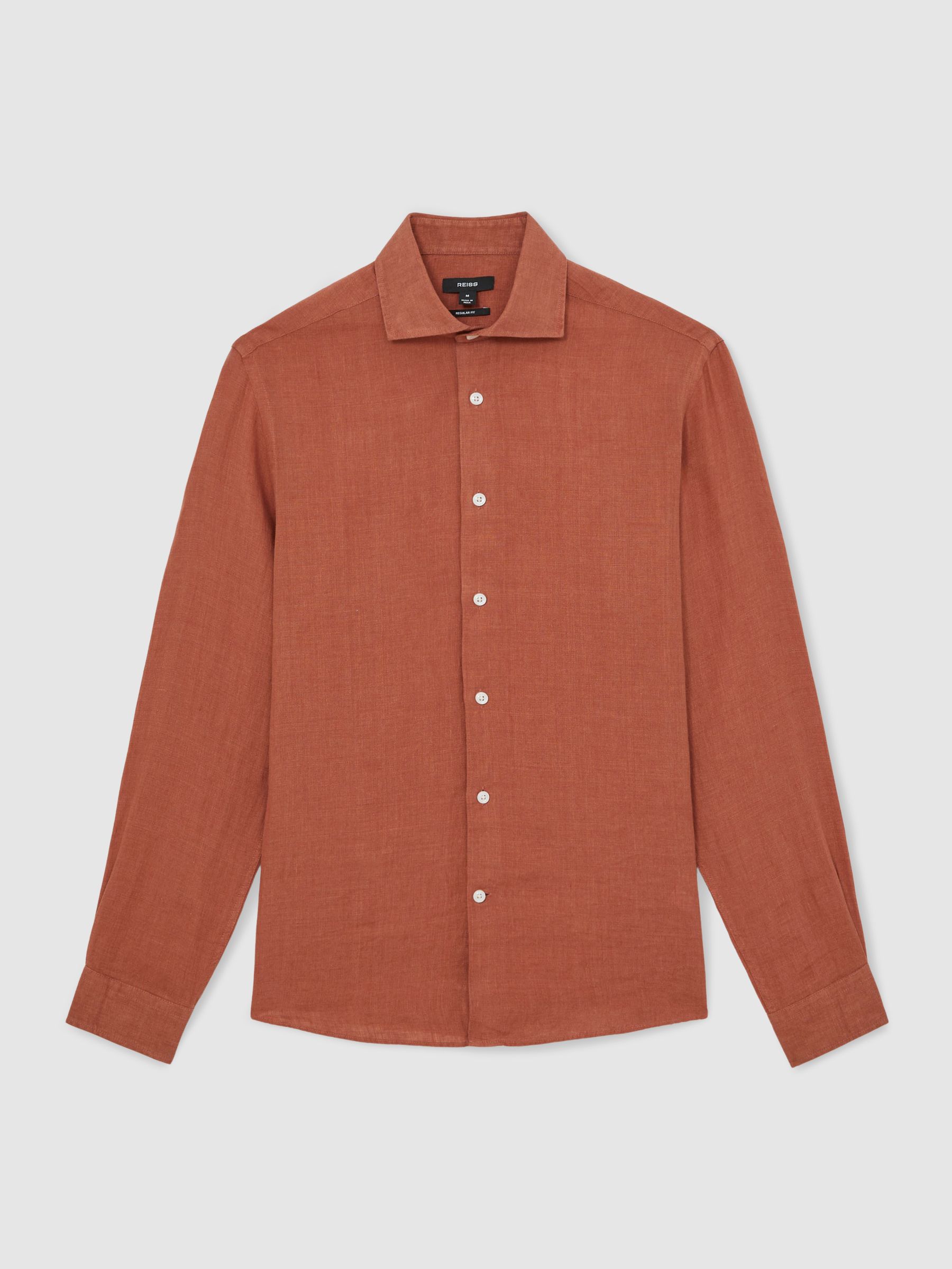 Linen Shirt in Cinnamon Brown