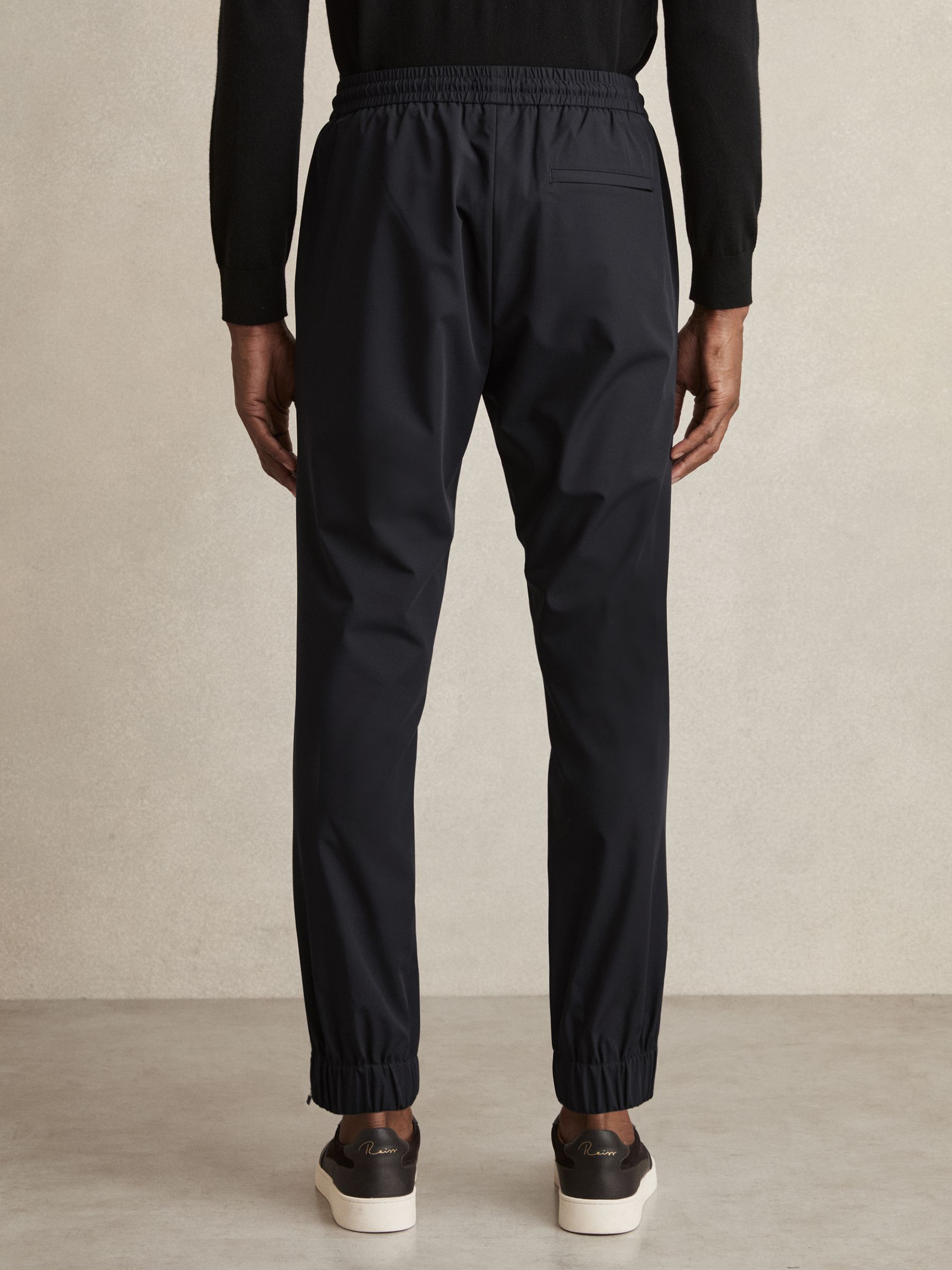 Drawstring Technical Cuffed Trousers in Navy