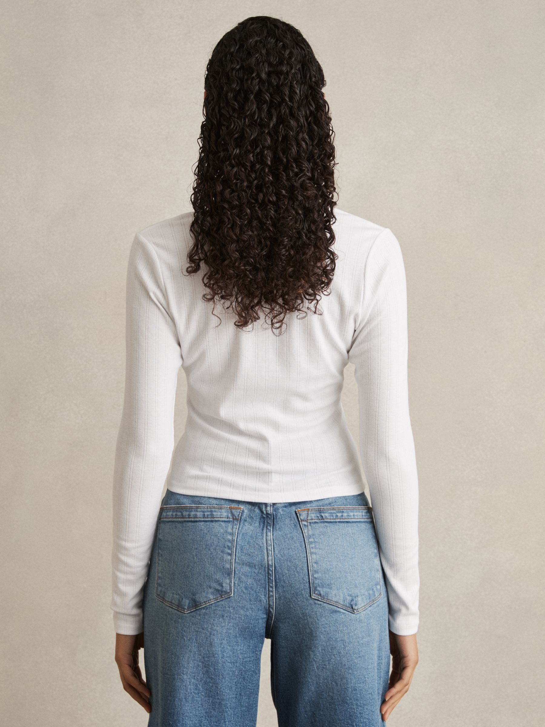 Good American Pointelle Cardigan in White