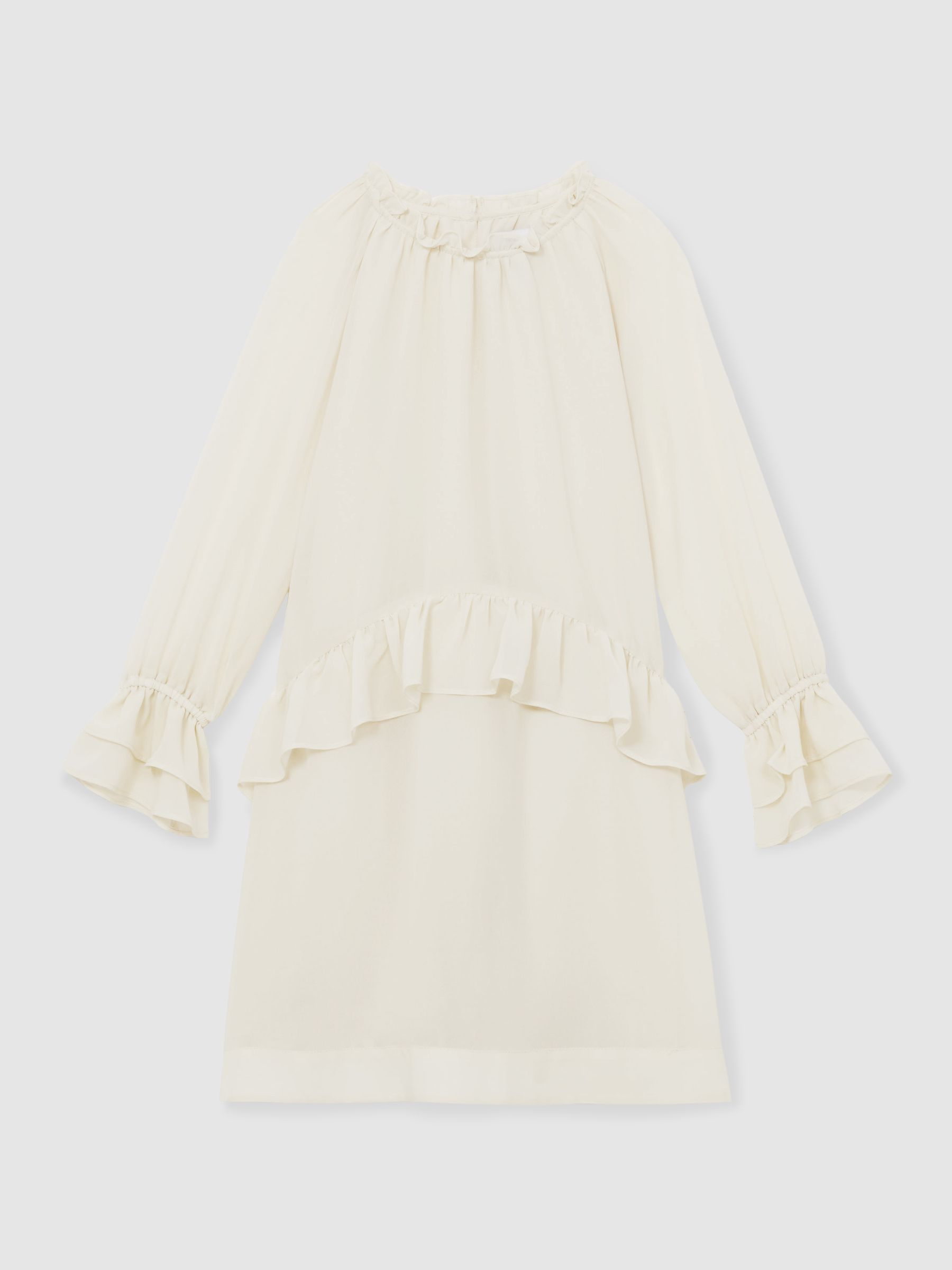 4-9 yrs Chiffon Ruffle-Trim Dress in Ivory