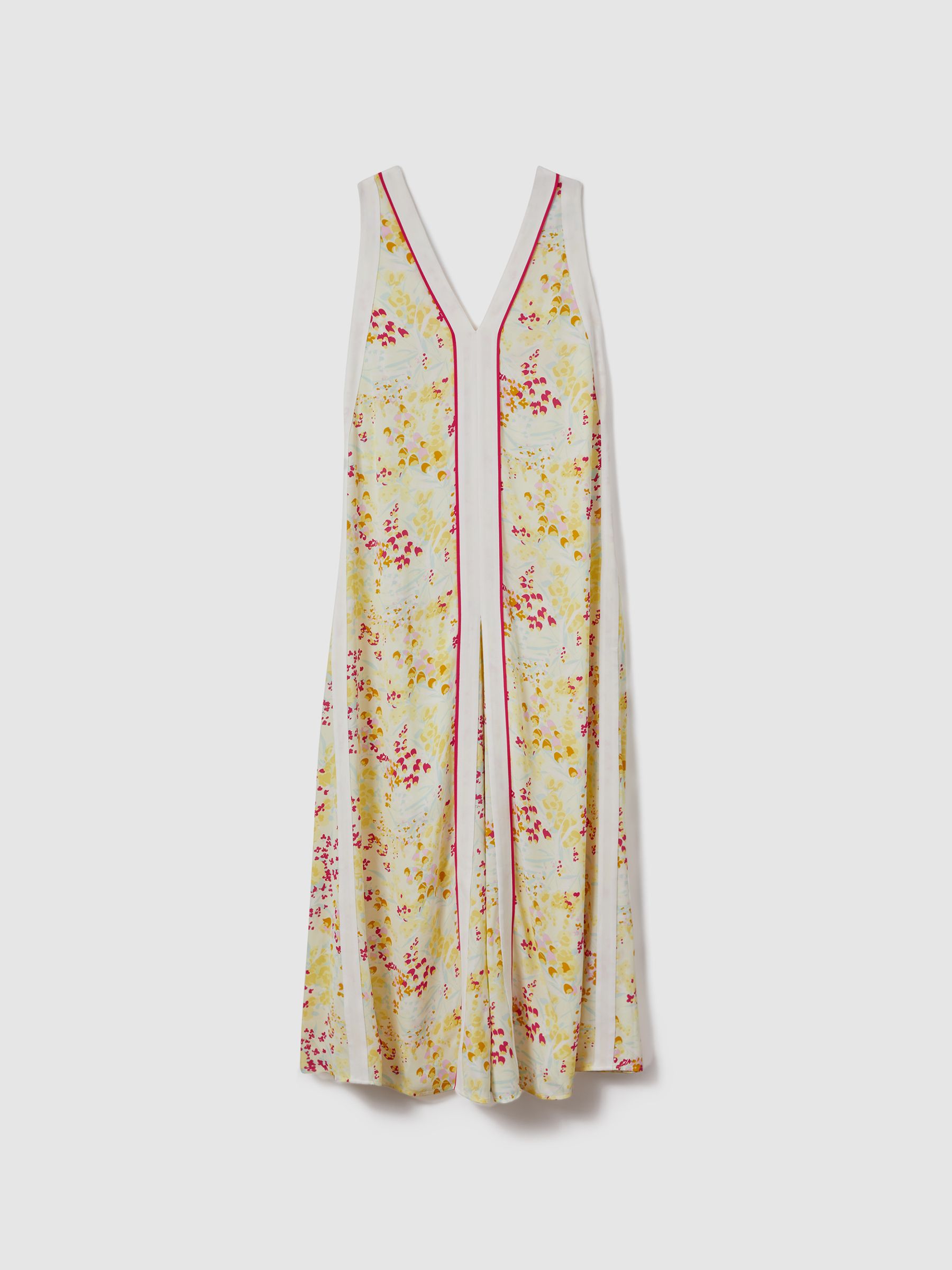Floral Print Maxi Dress in Pink/Yellow