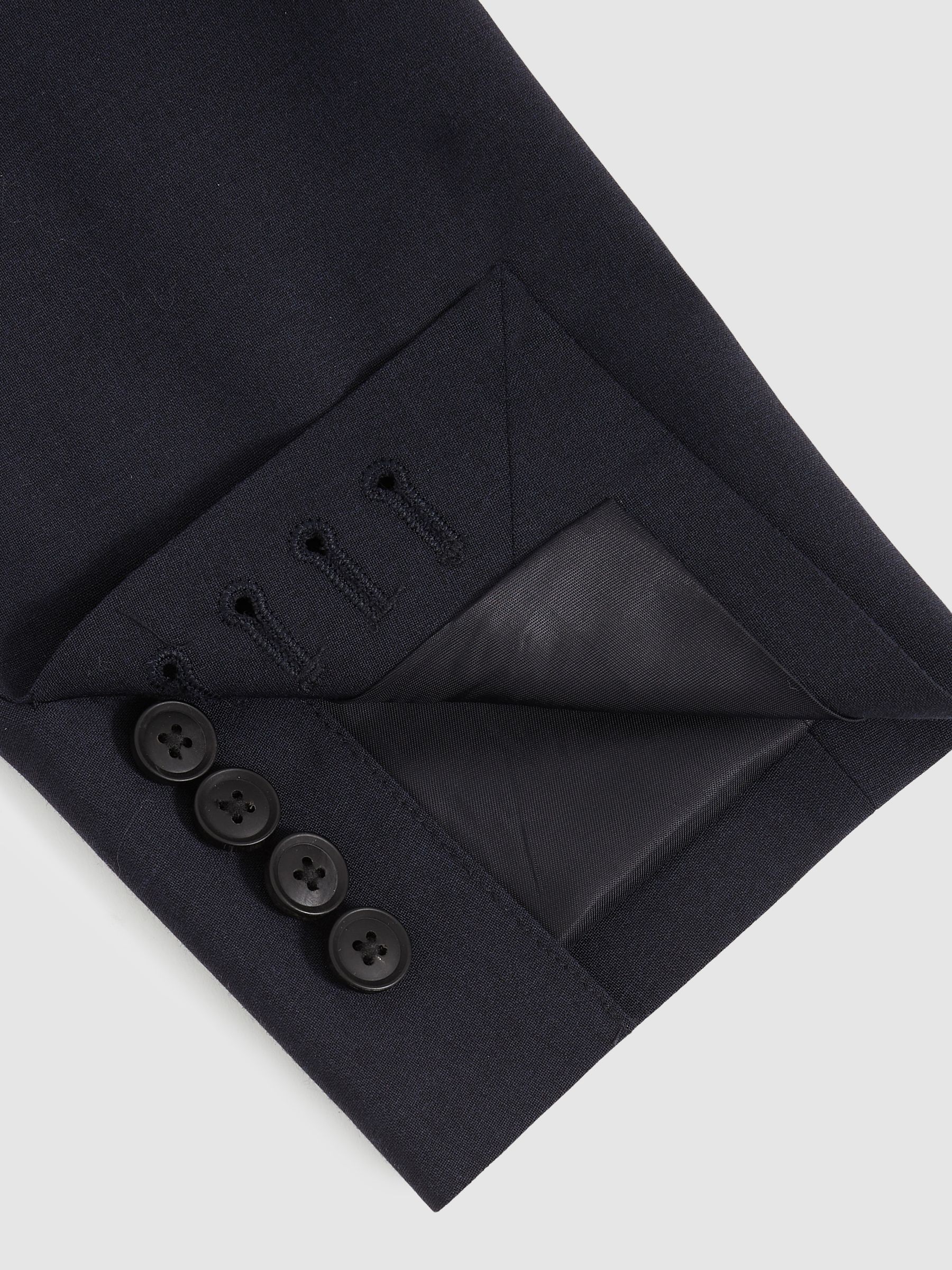 Regular-Fit Single-Breasted Wool-Blend Suit Blazer in Bright Blue