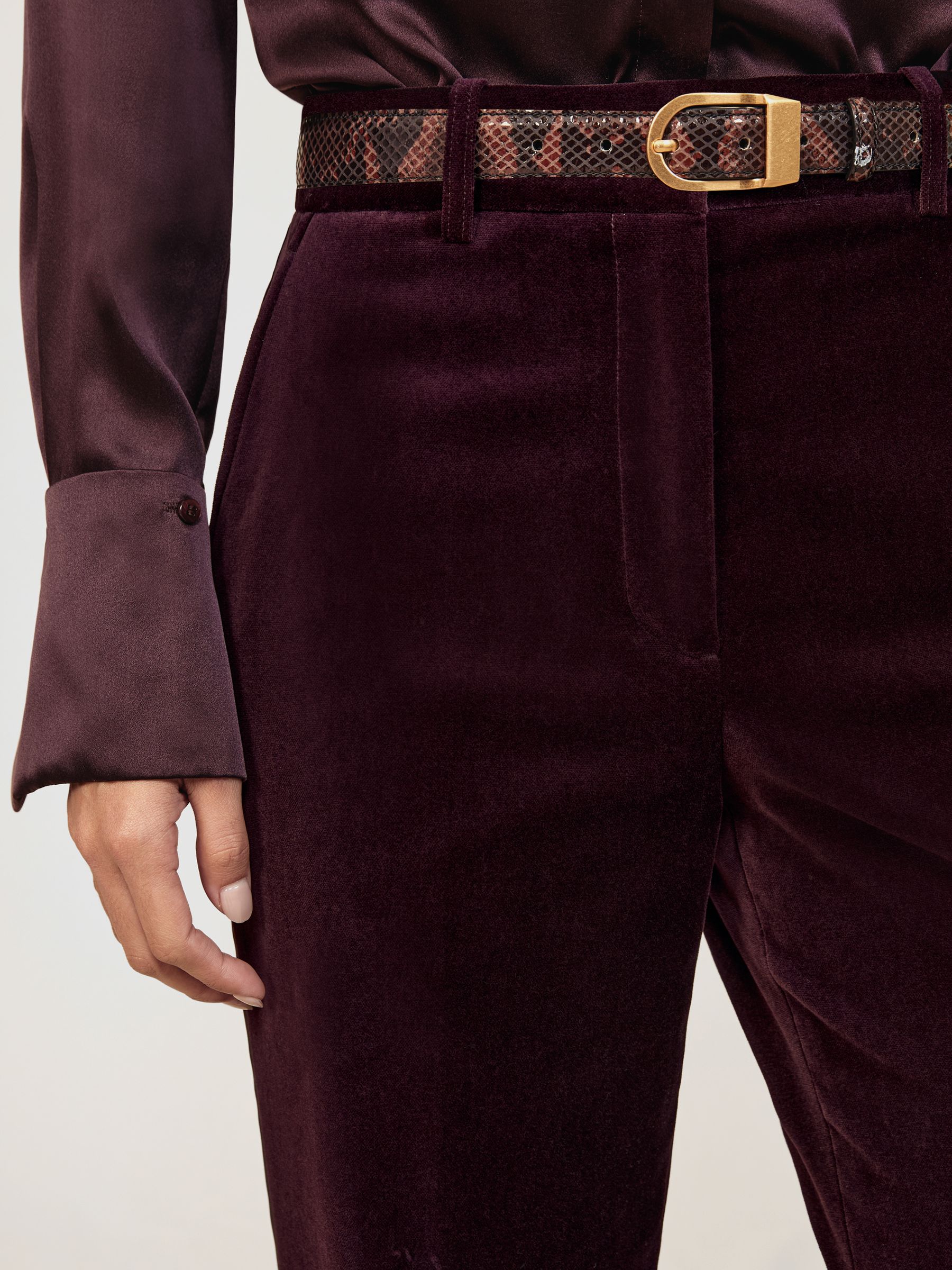 Petite Suit Trousers in Burgundy
