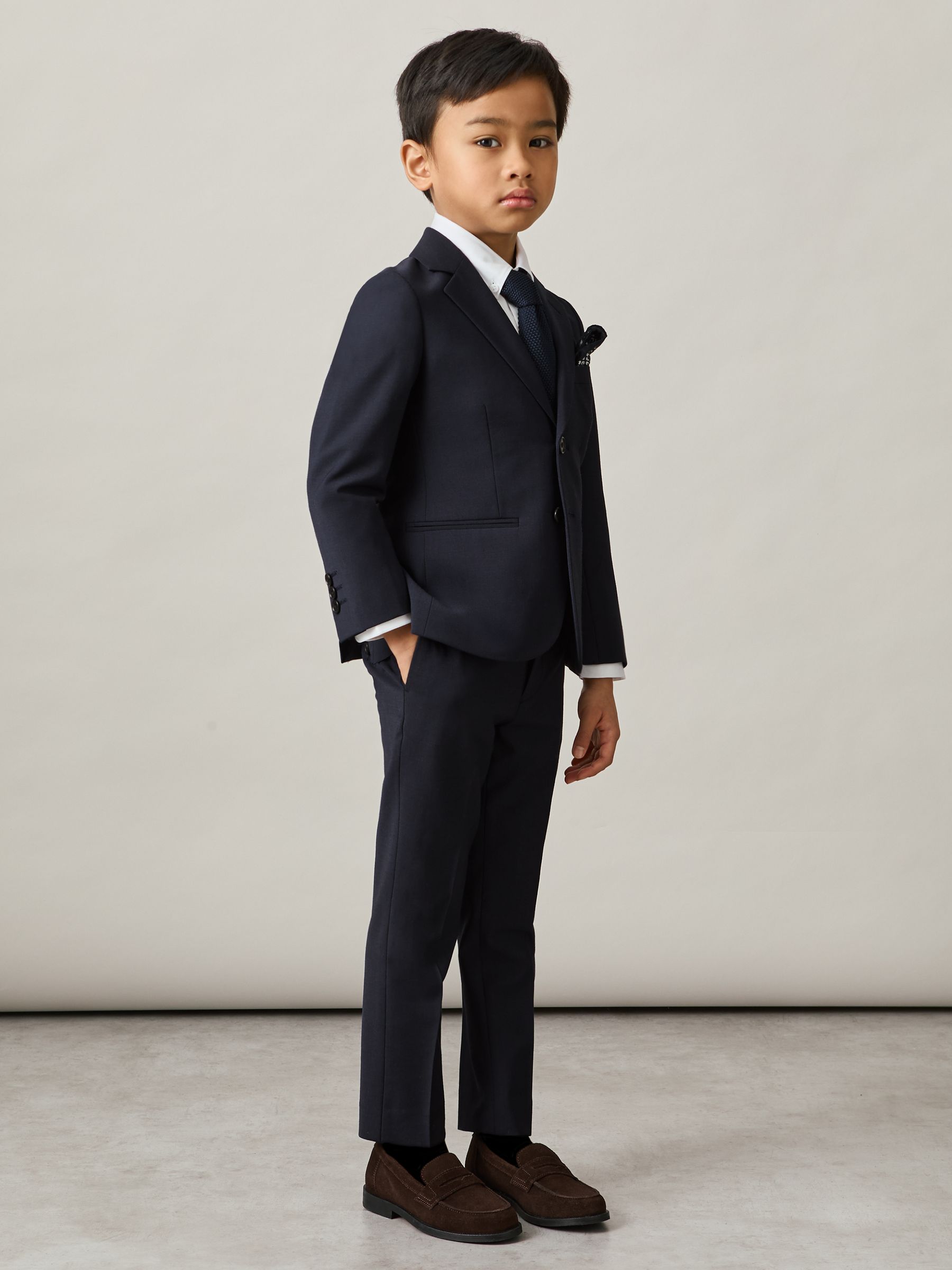 3-9 yrs Wool-Blend Single-Breasted Suit Blazer in Navy