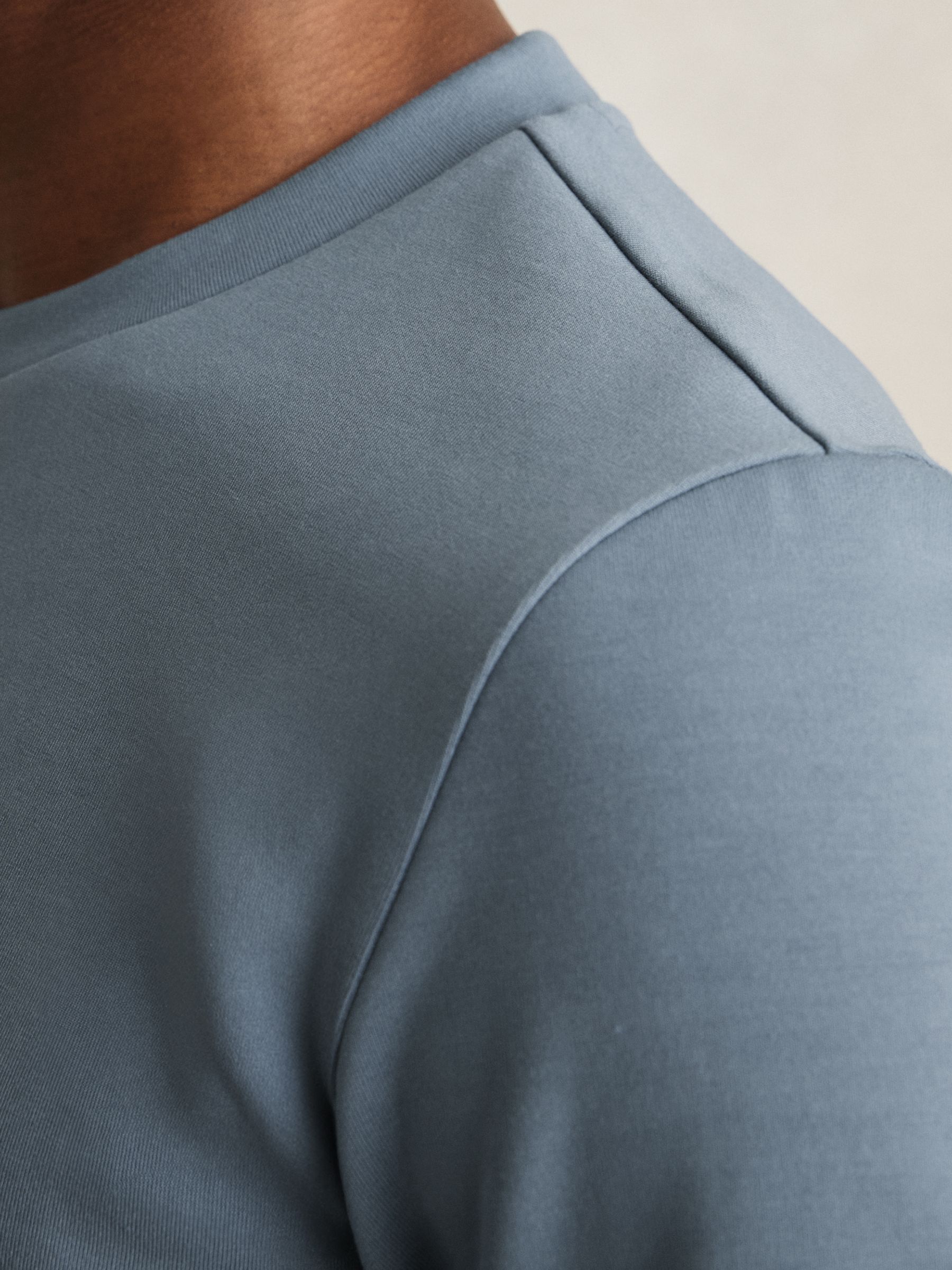 Interlock Jersey Crew Neck T-Shirt in Airforce Blue