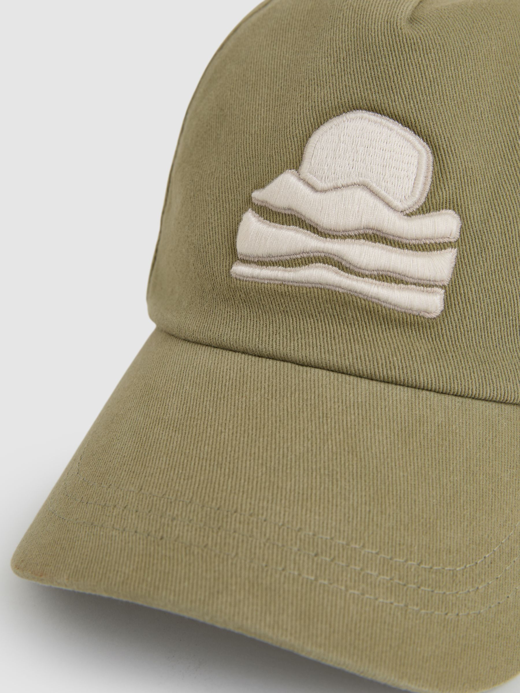 Sunset-Embroidered Cap in Washed Sage