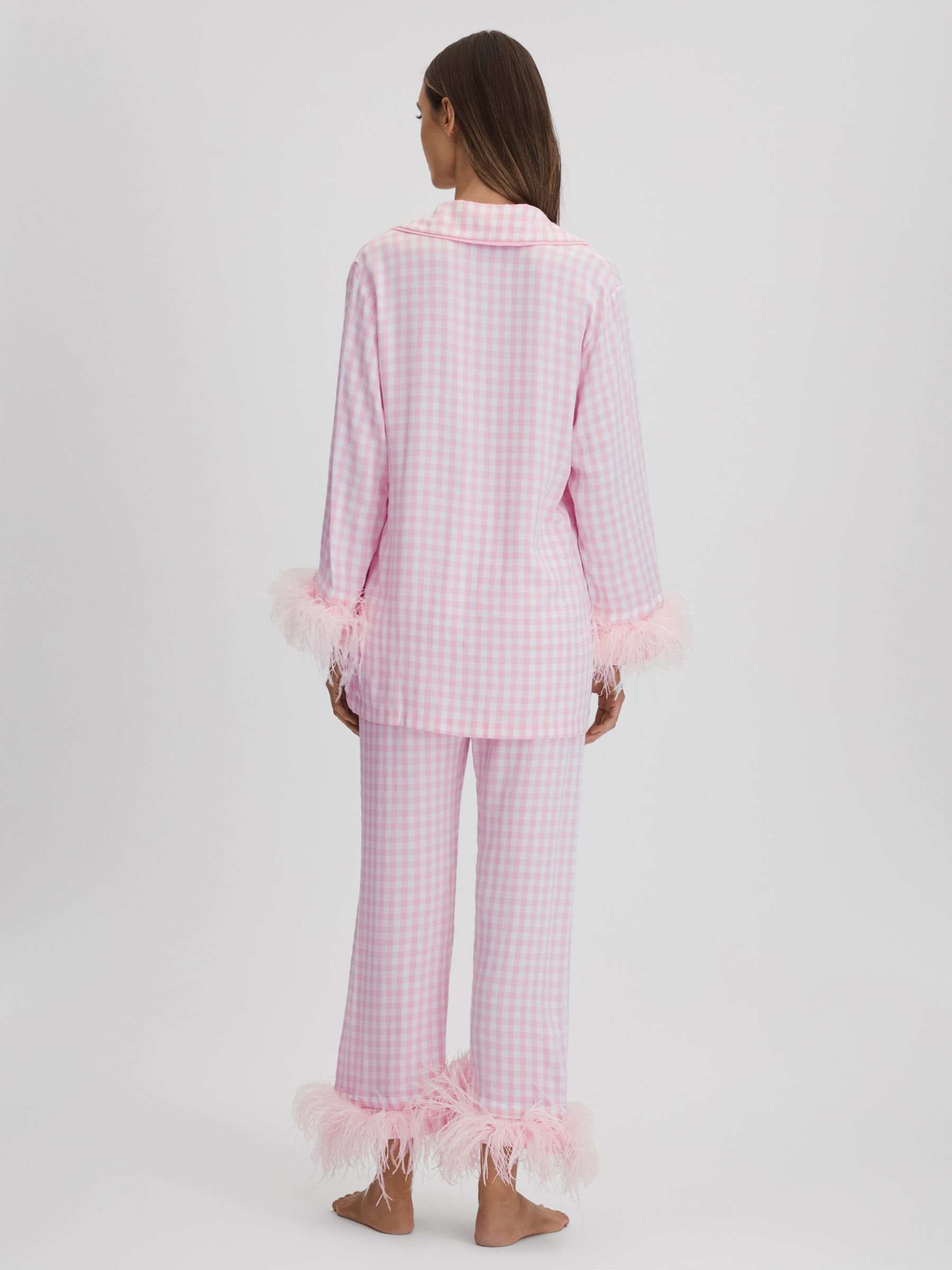 Sleeper Detachable Feather Pyjama Set in Pink/White