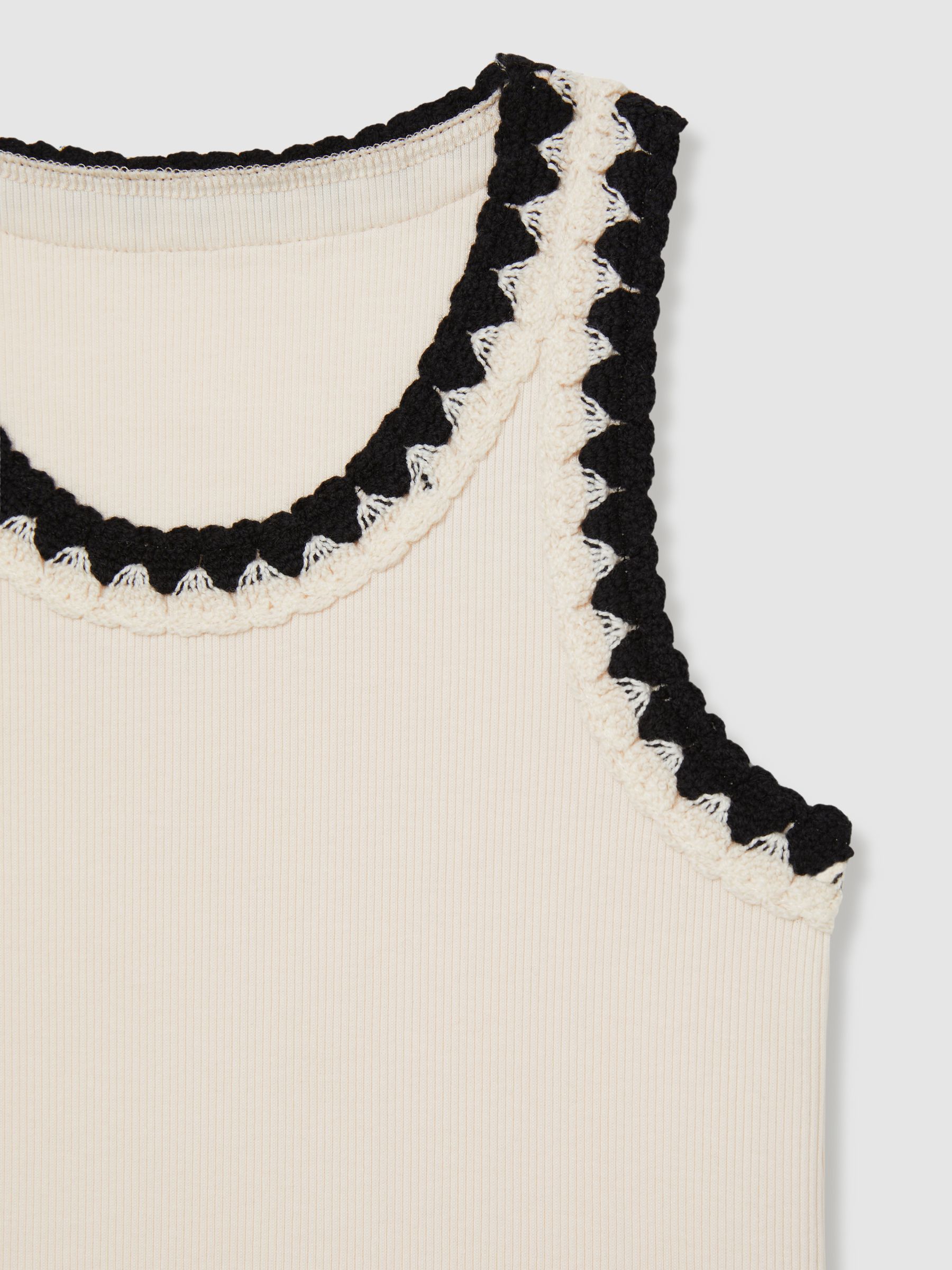 4-9 yrs Cotton Crochet-Trim Vest in Ivory