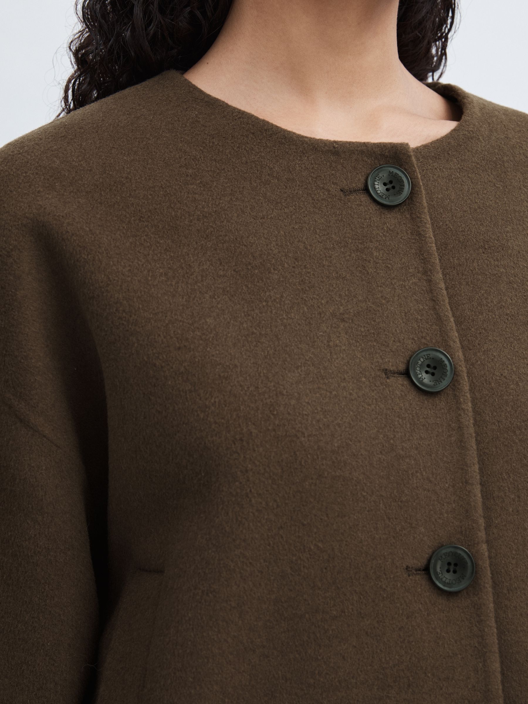 Meotine Wool-Blend Cropped Jacket in Brown