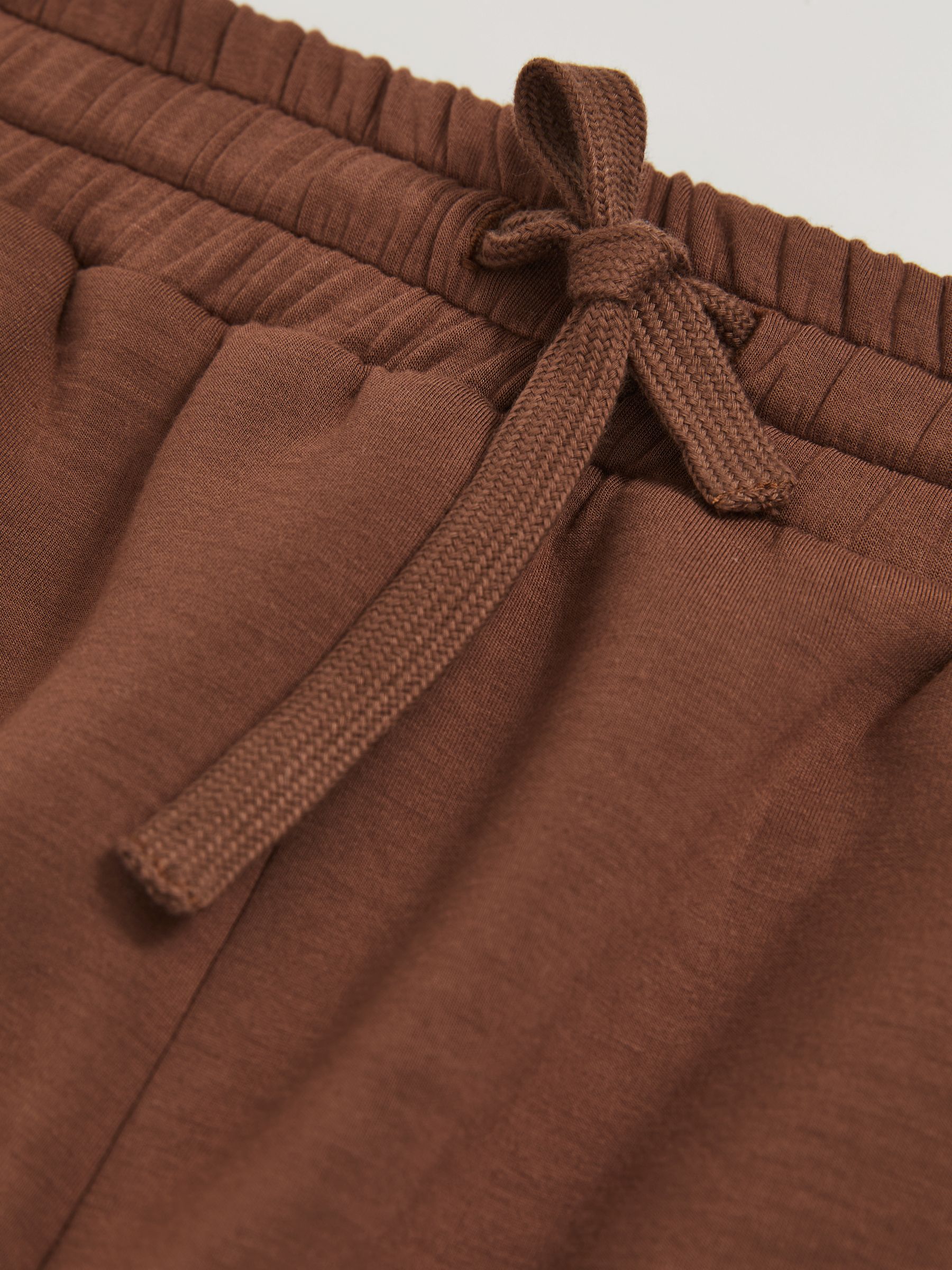 Modal-Blend Interlock Jersey Shorts in Toffee Brown