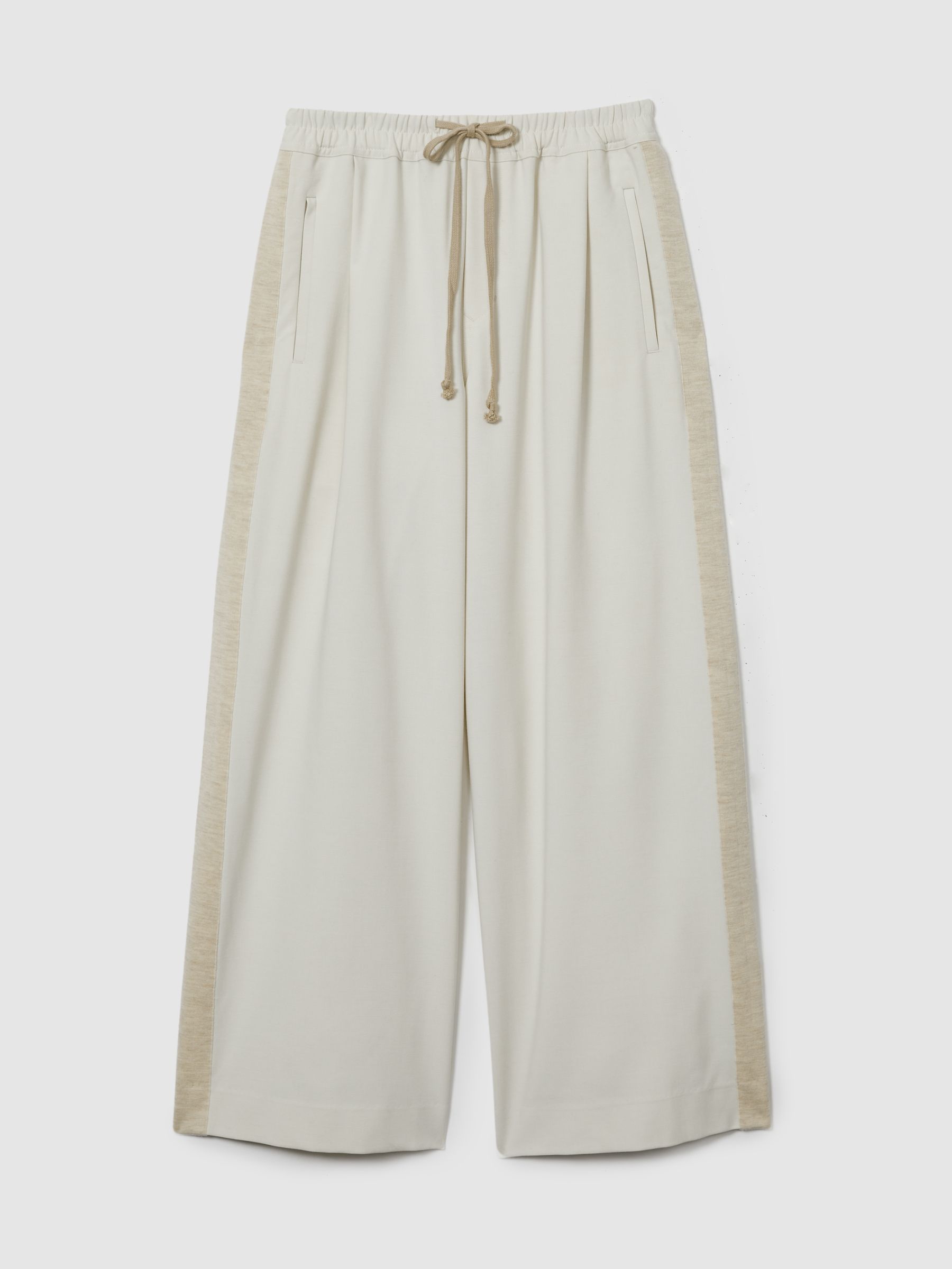Reiss | Les 100 Ciels Twill Trousers with Wool in Cream