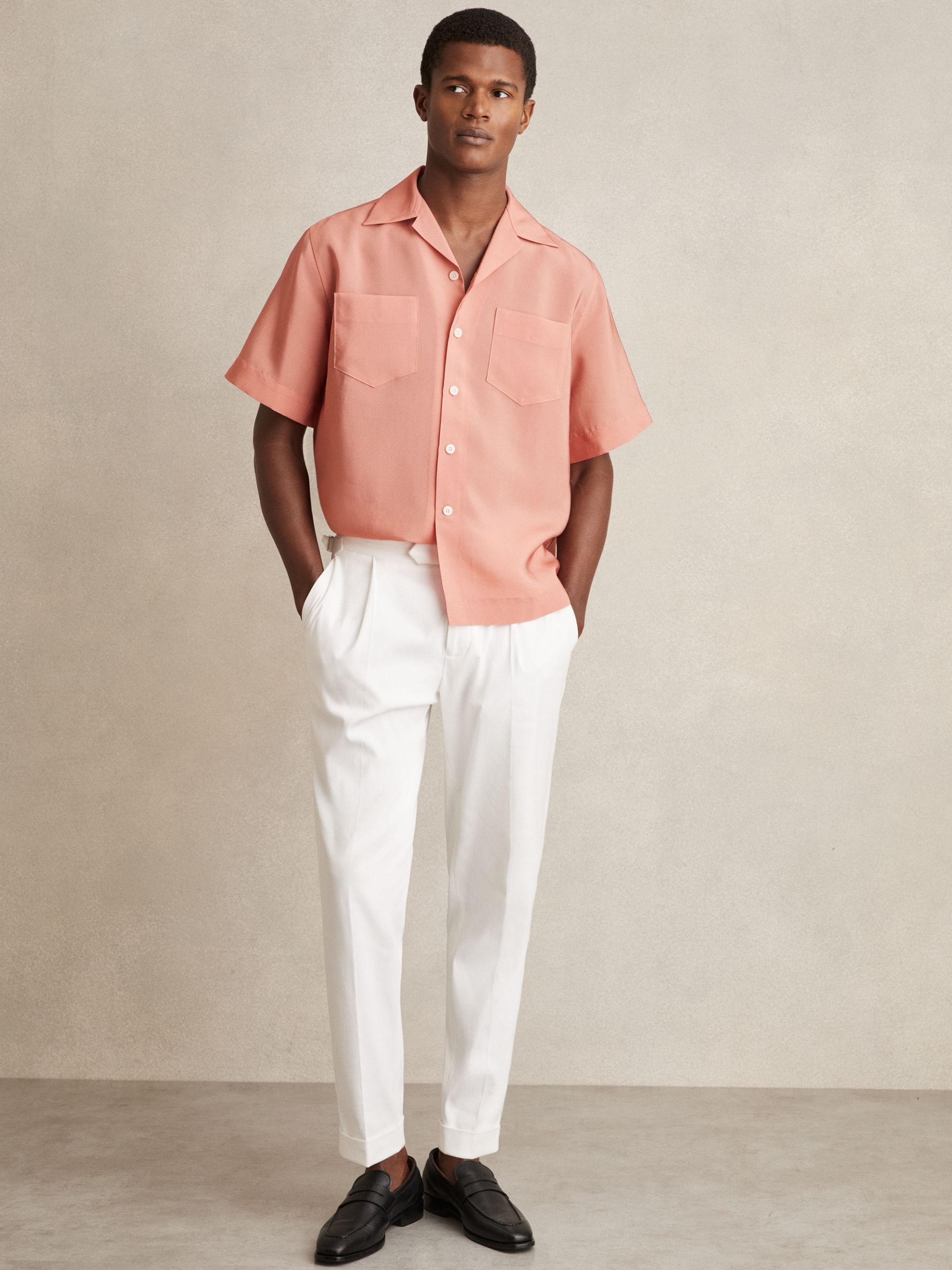 Organza Twin-Pocket Oversize Shirt in Dusty Rose