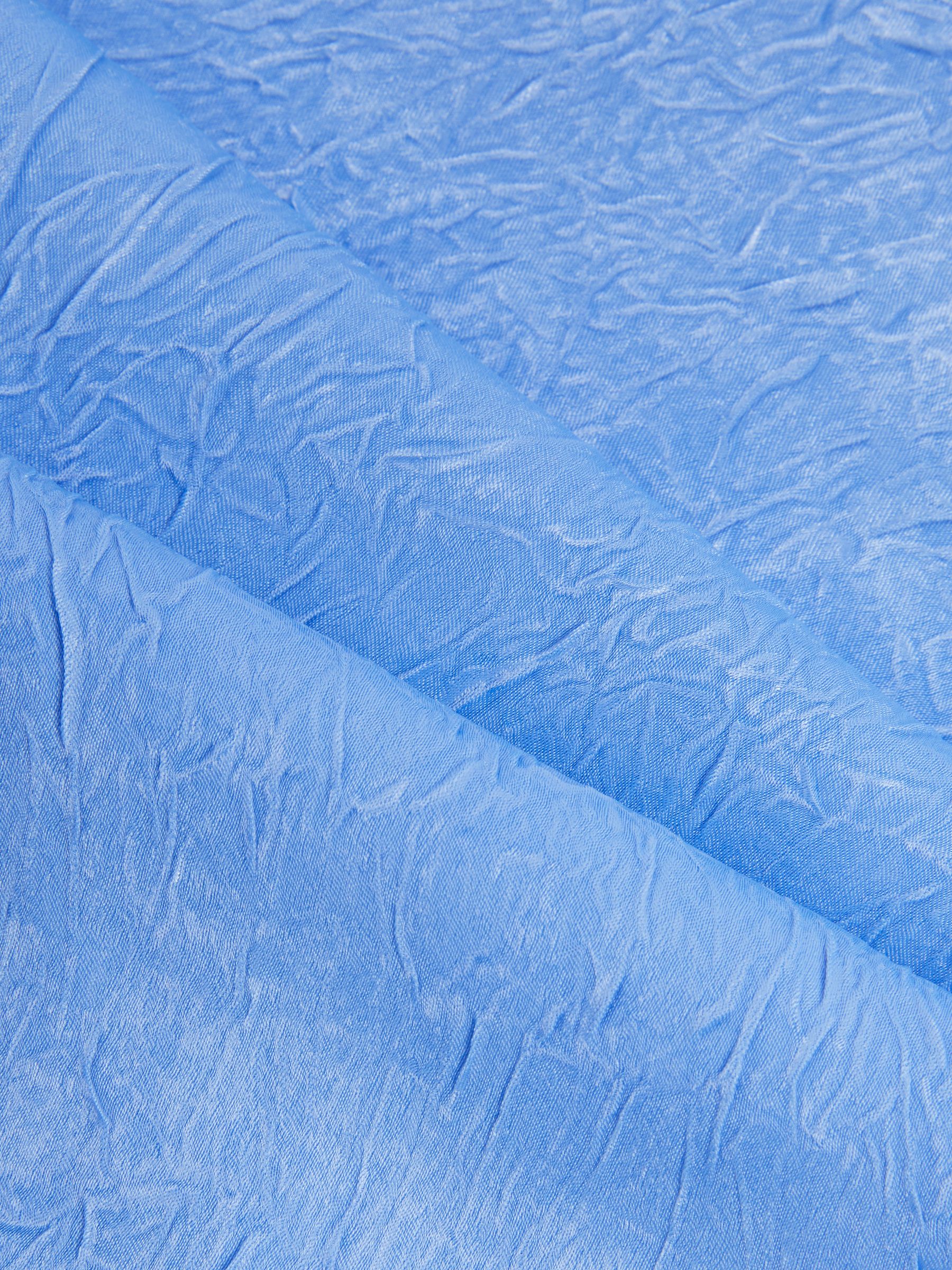 Crinkle-Satin Wide-Leg Trousers in Periwinkle