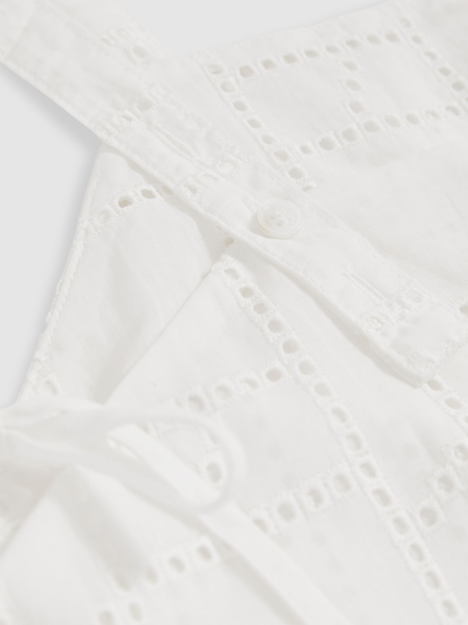 Cotton Broderie Side-Tie Cropped Top in White