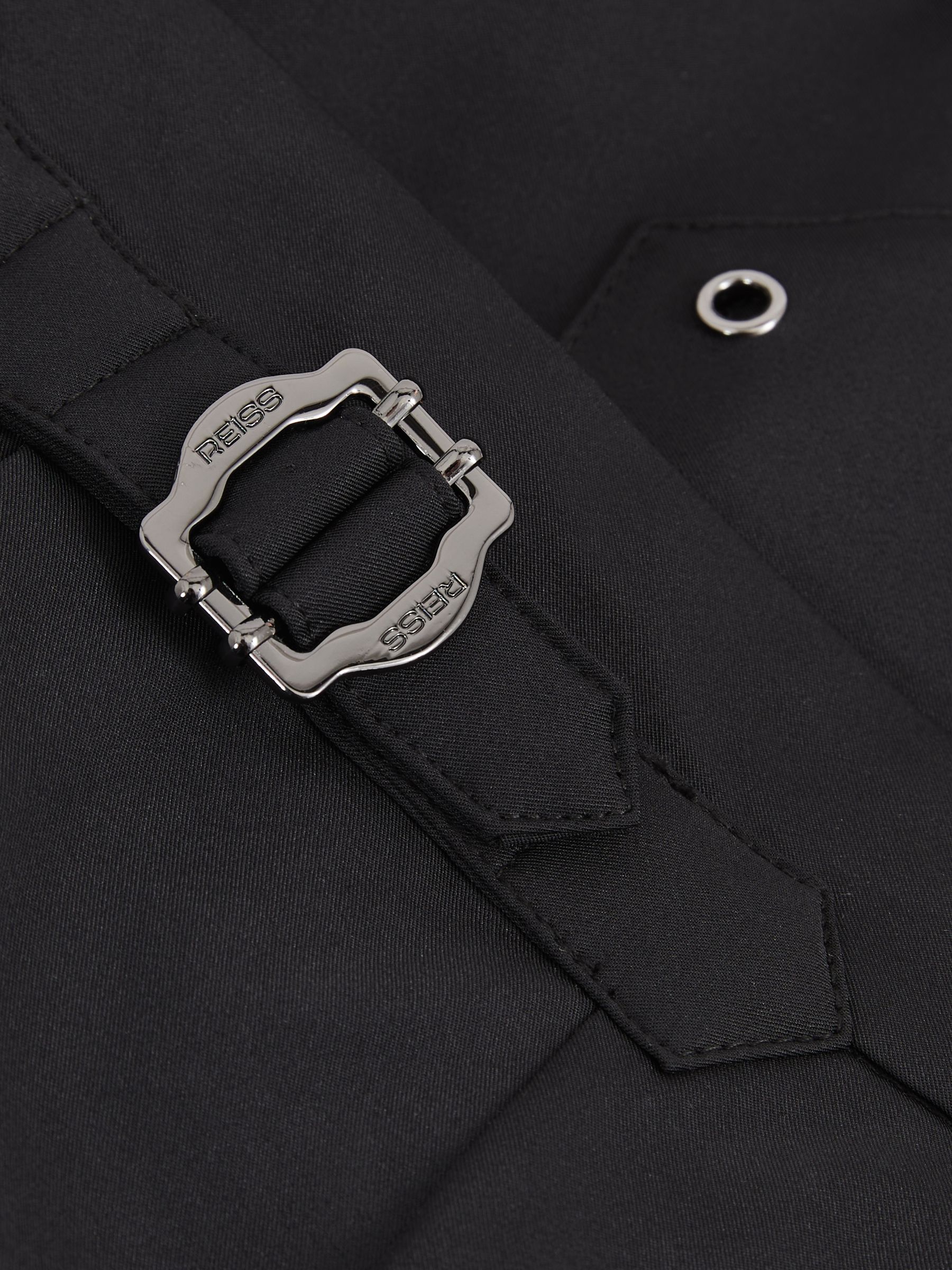 Side-Adjuster Swim Shorts in Black