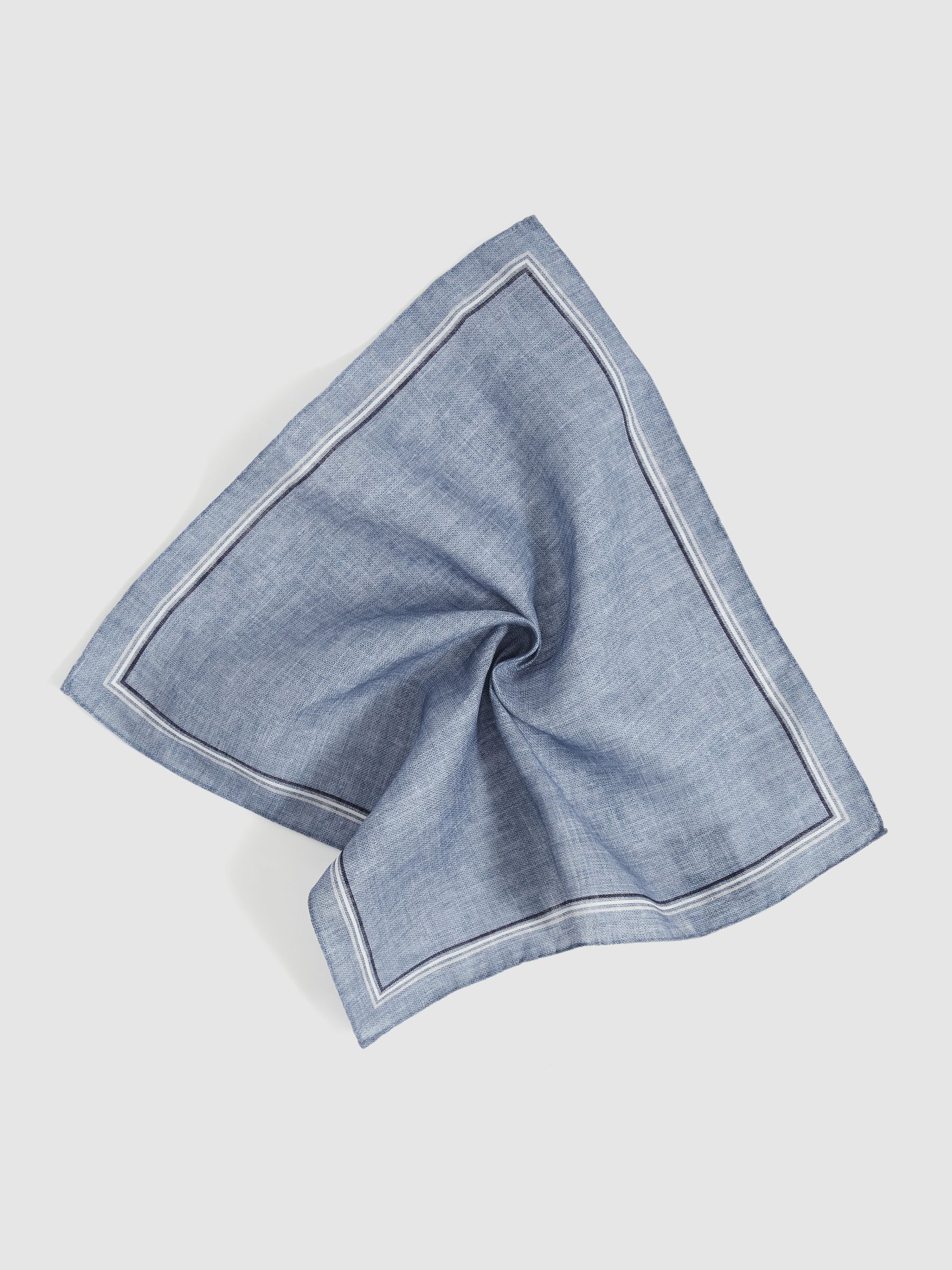 Linen Pocket Square in Soft Blue