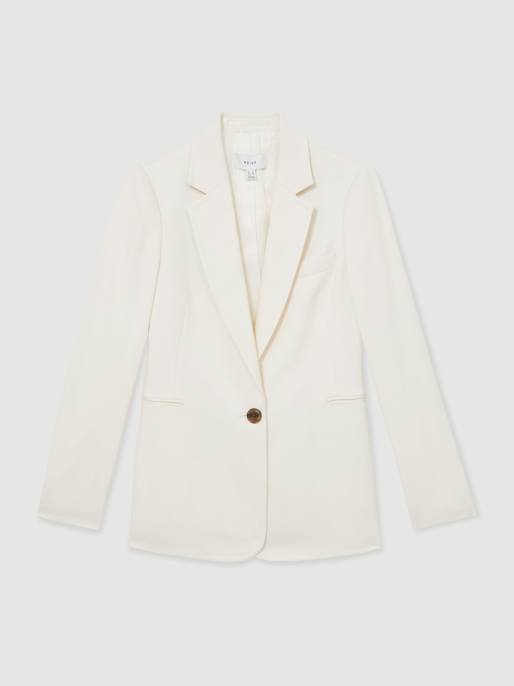 Single-Breasted Suit Jacket in Cream