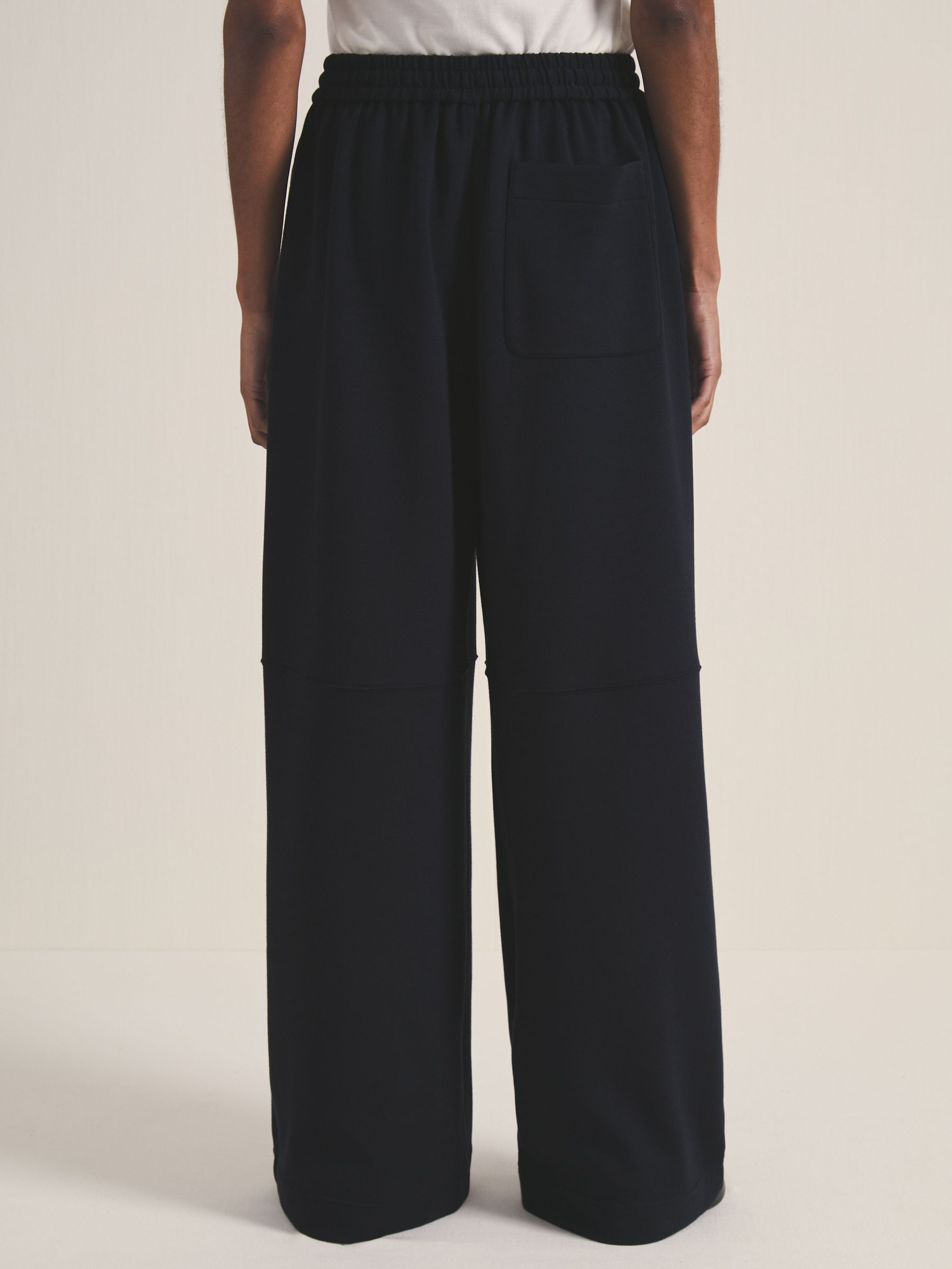 Reiss | Les 100 Ciels Wide-Leg Joggers in Navy