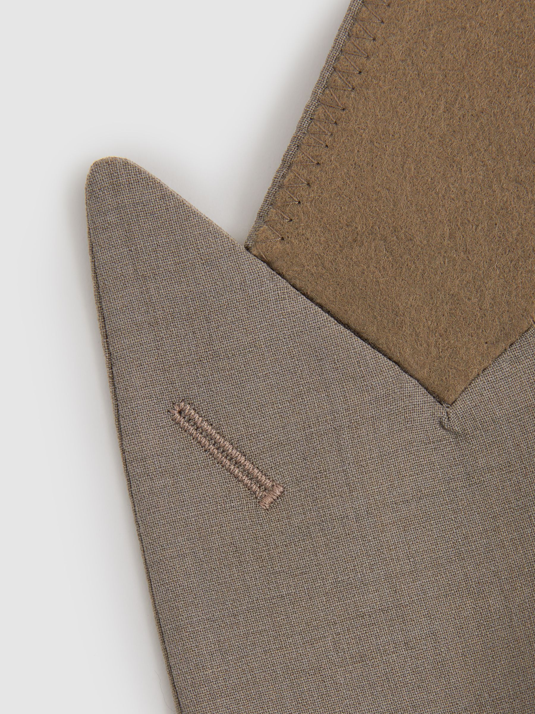 Harley Mushroom Brown Textured Wool Blend Single Breasted Blazer