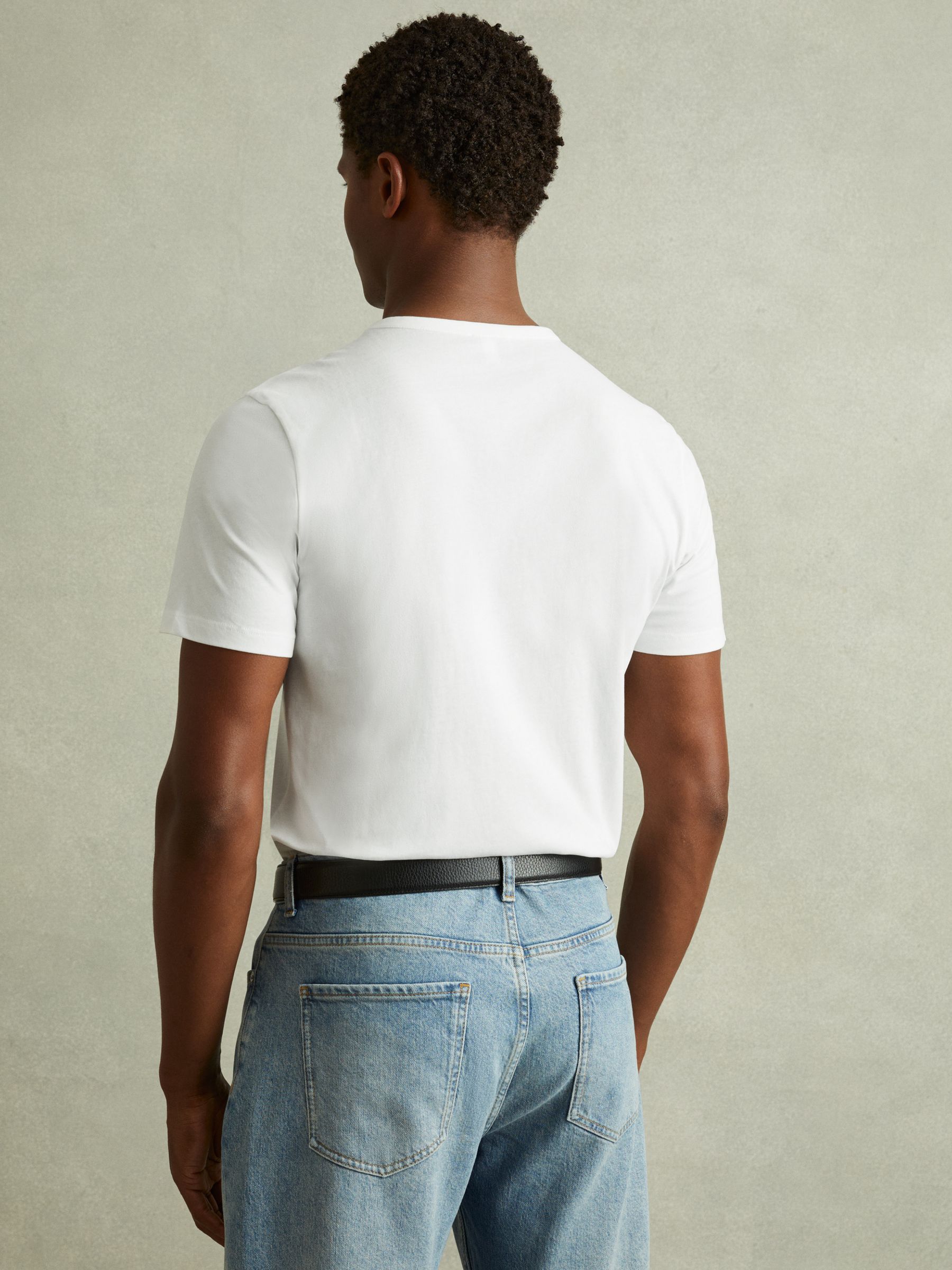 Cotton Crew Neck T-Shirt in Optic White